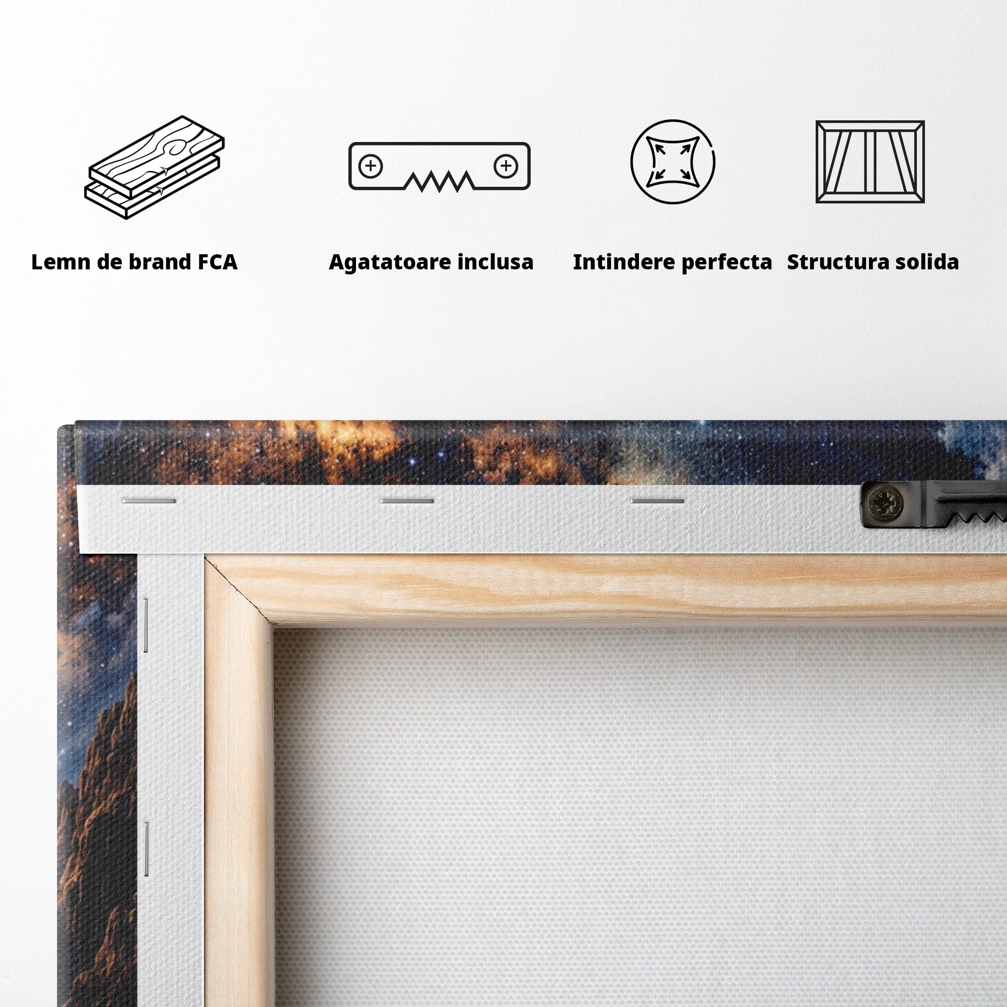 Tablou Canvas Premium LuxCanva® T1029, Atlas Sprijinind Cerul, Atlas, Mitologie, Stele, Univers, Living, Culori Vibrante