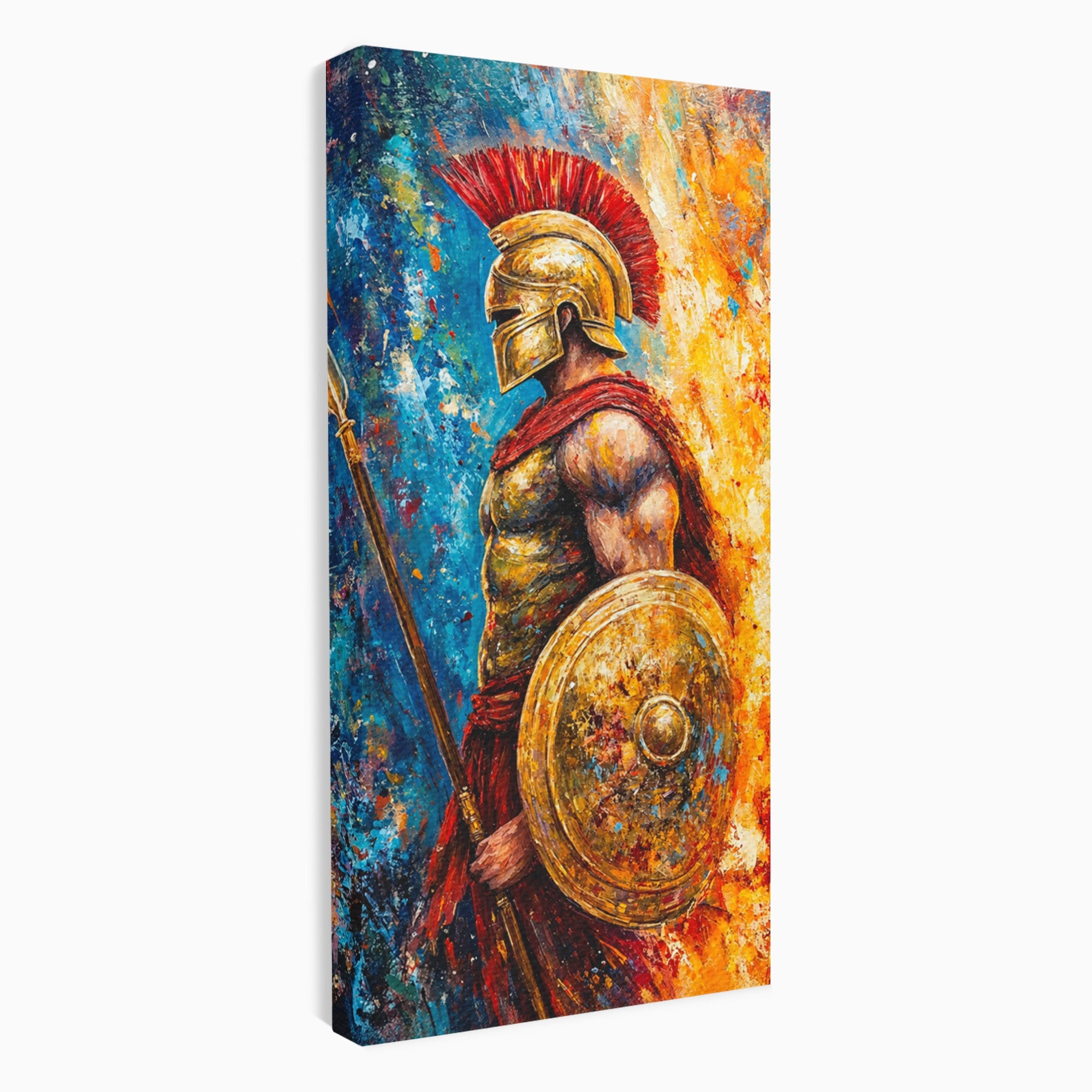 Tablou Canvas Premium LuxCanva® T1030, Razboinicul Spartan, Razboinic, Spartan, Istoric, Arta, Dormitor, Living, Culori Vibrante