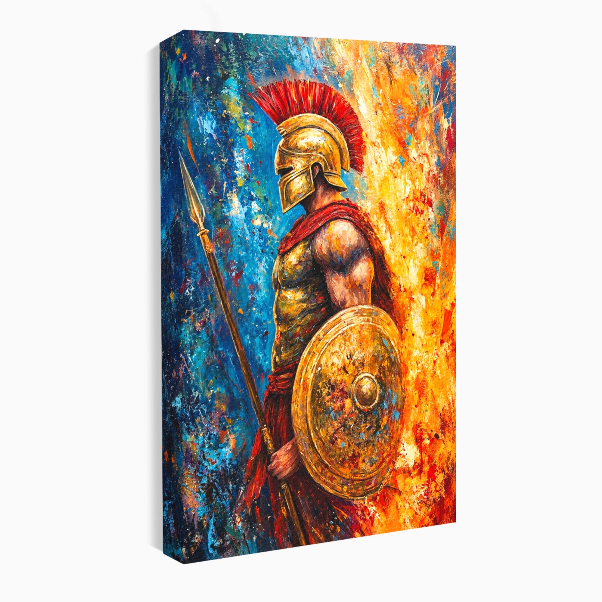 Tablou Canvas Premium LuxCanva® T1030, Razboinicul Spartan, Razboinic, Spartan, Istoric, Arta, Dormitor, Living, Culori Vibrante