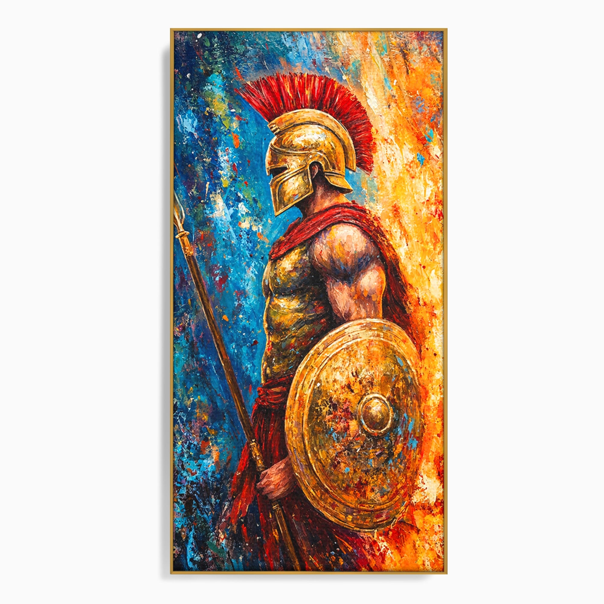 Tablou Canvas Premium LuxCanva® T1030, Razboinicul Spartan, Razboinic, Spartan, Istoric, Arta, Dormitor, Living, Culori Vibrante