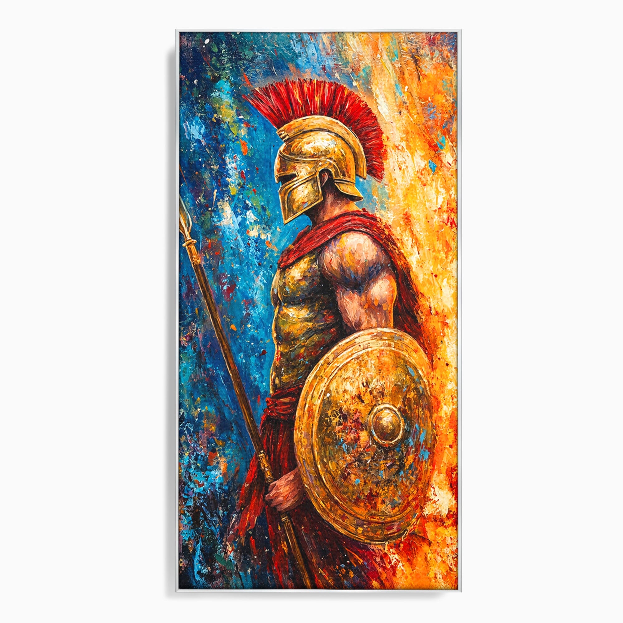 Tablou Canvas Premium LuxCanva® T1030, Razboinicul Spartan, Razboinic, Spartan, Istoric, Arta, Dormitor, Living, Culori Vibrante