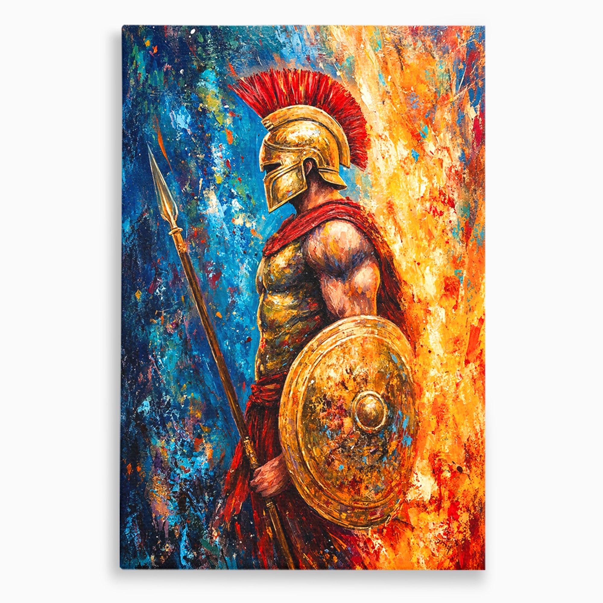 Tablou Canvas Premium LuxCanva® T1030, Razboinicul Spartan, Razboinic, Spartan, Istoric, Arta, Dormitor, Living, Culori Vibrante