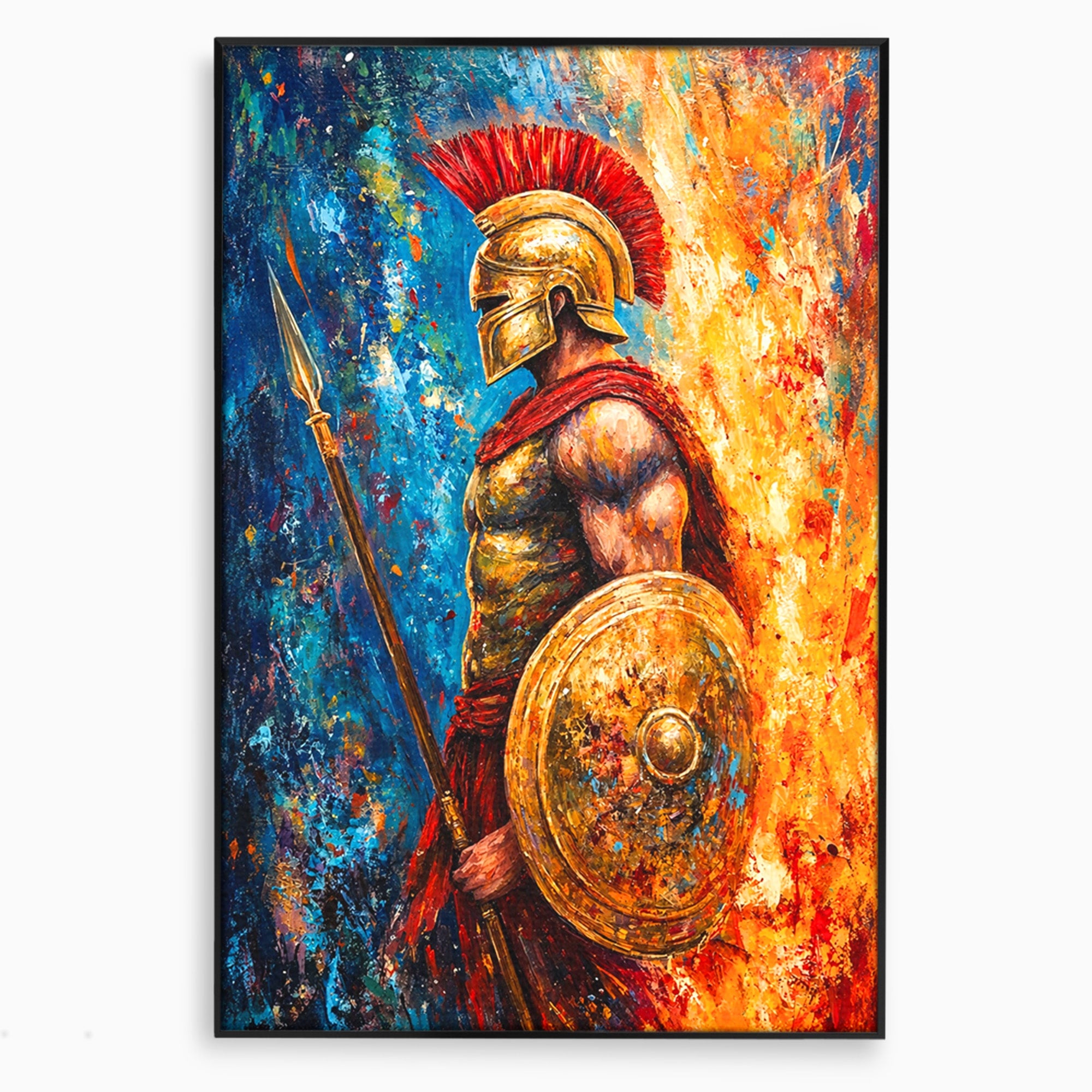 Tablou Canvas Premium LuxCanva® T1030, Razboinicul Spartan, Razboinic, Spartan, Istoric, Arta, Dormitor, Living, Culori Vibrante