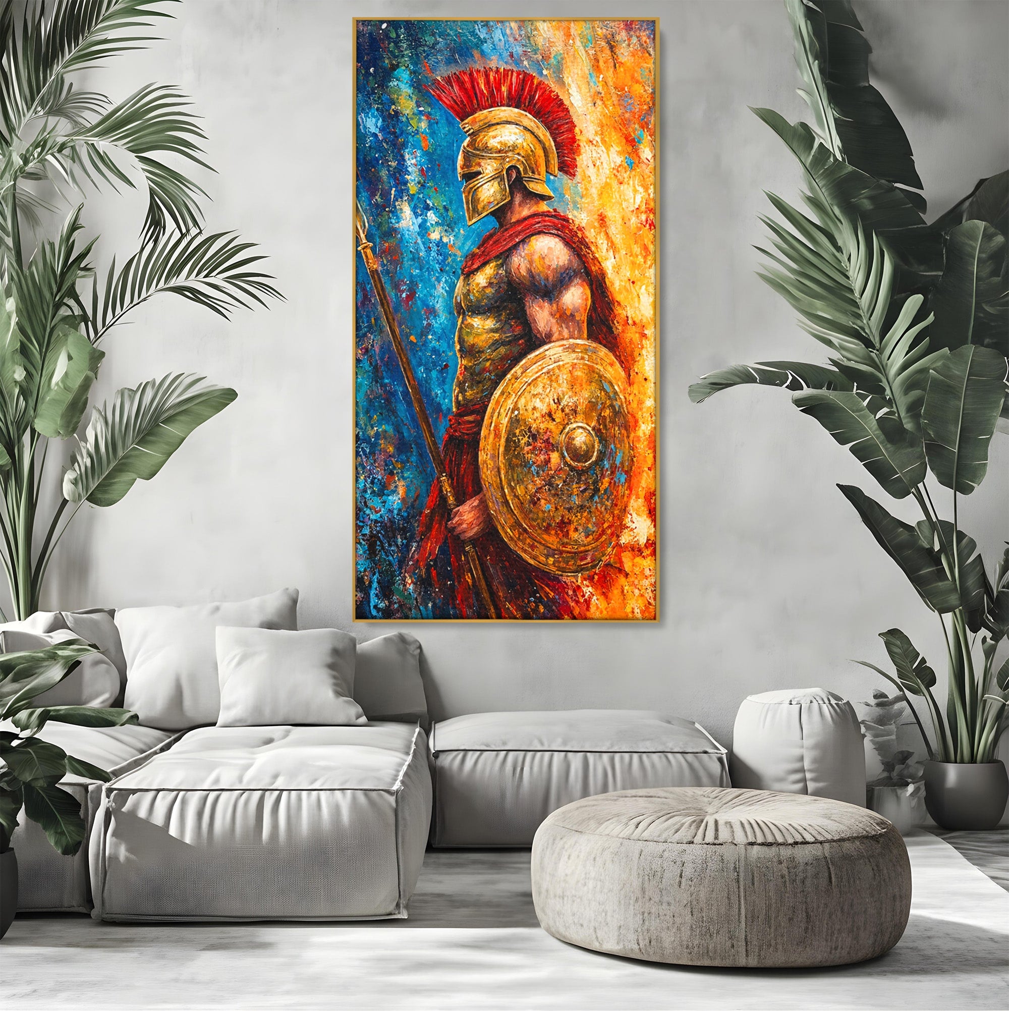 Tablou Canvas Premium LuxCanva® T1030, Razboinicul Spartan, Razboinic, Spartan, Istoric, Arta, Dormitor, Living, Culori Vibrante