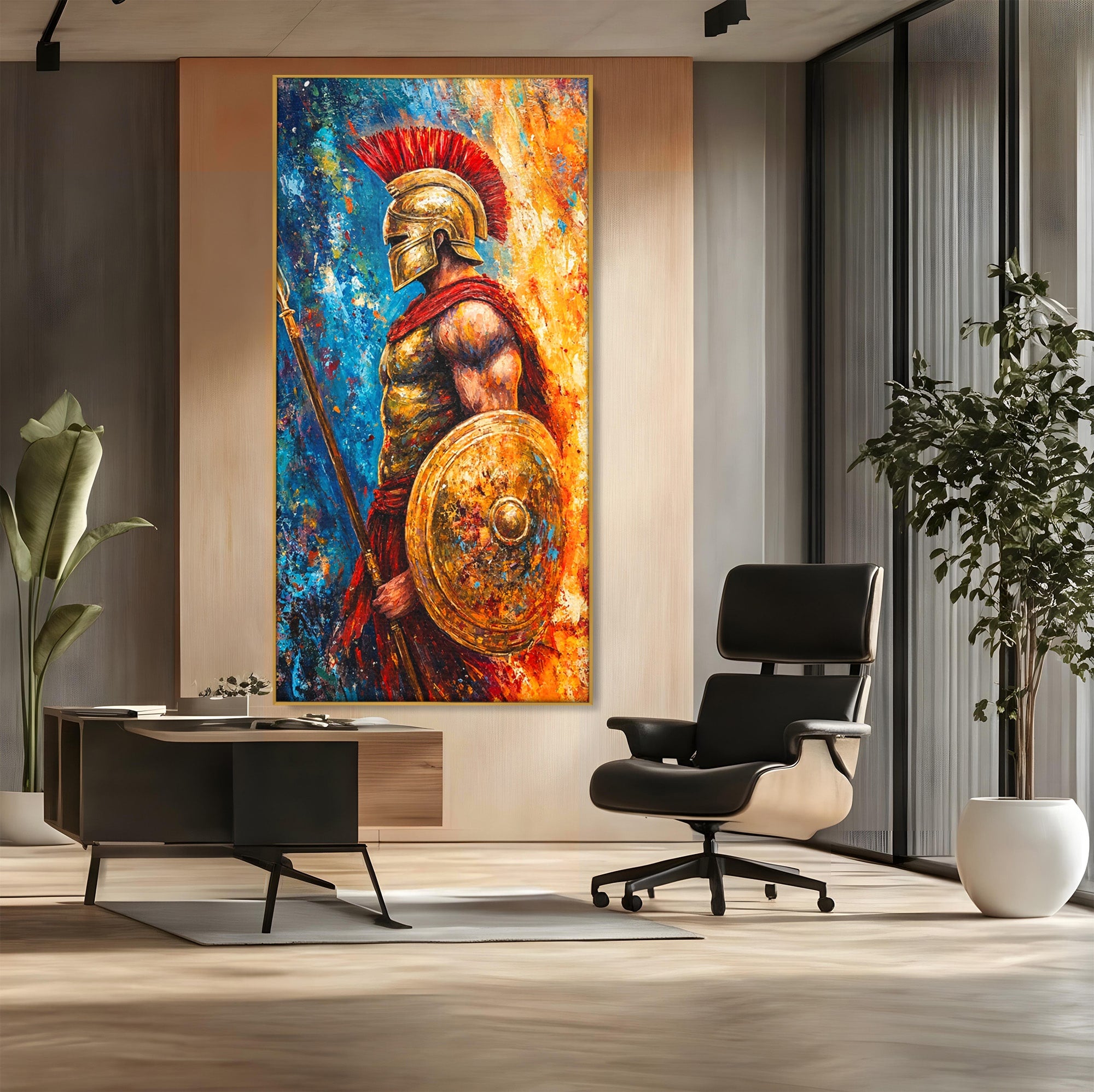 Tablou Canvas Premium LuxCanva® T1030, Razboinicul Spartan, Razboinic, Spartan, Istoric, Arta, Dormitor, Living, Culori Vibrante