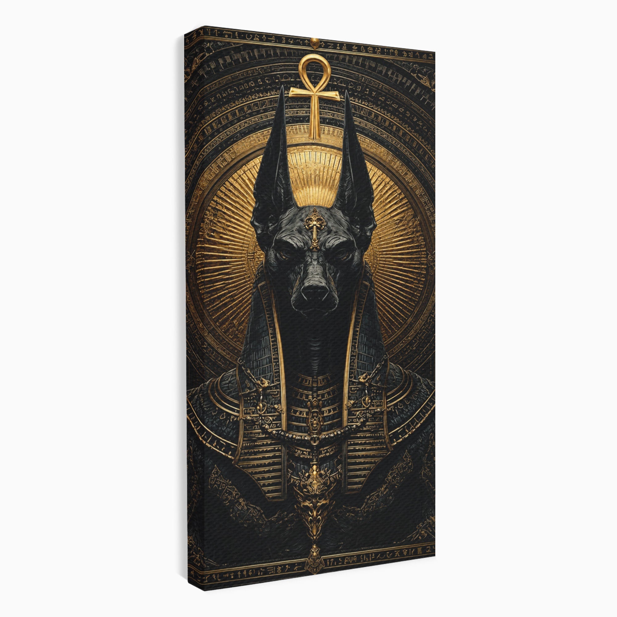 Tablou Canvas Premium LuxCanva® T1031, Anubis Regal, Anubis, Egipt, Mitologie, Regal, Dormitor, Living, Culori Vibrante