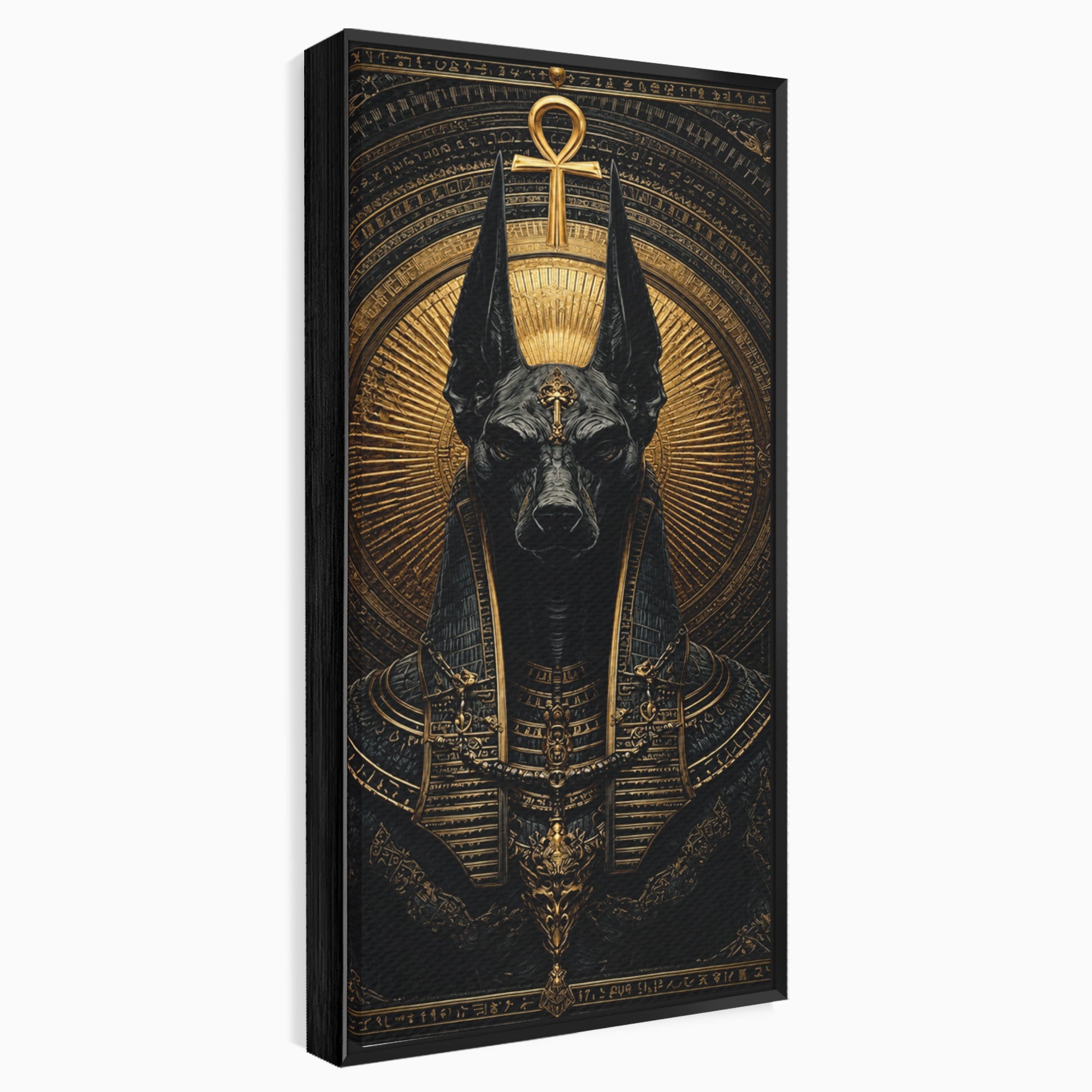 Tablou Canvas Premium LuxCanva® T1031, Anubis Regal, Anubis, Egipt, Mitologie, Regal, Dormitor, Living, Culori Vibrante