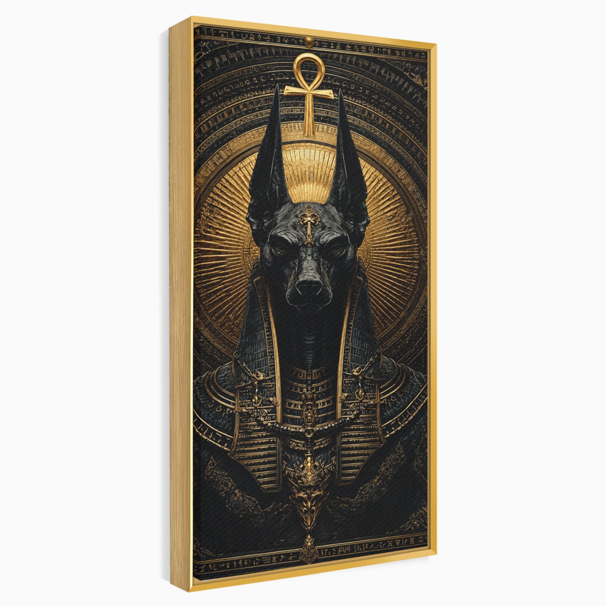 Tablou Canvas Premium LuxCanva® T1031, Anubis Regal, Anubis, Egipt, Mitologie, Regal, Dormitor, Living, Culori Vibrante