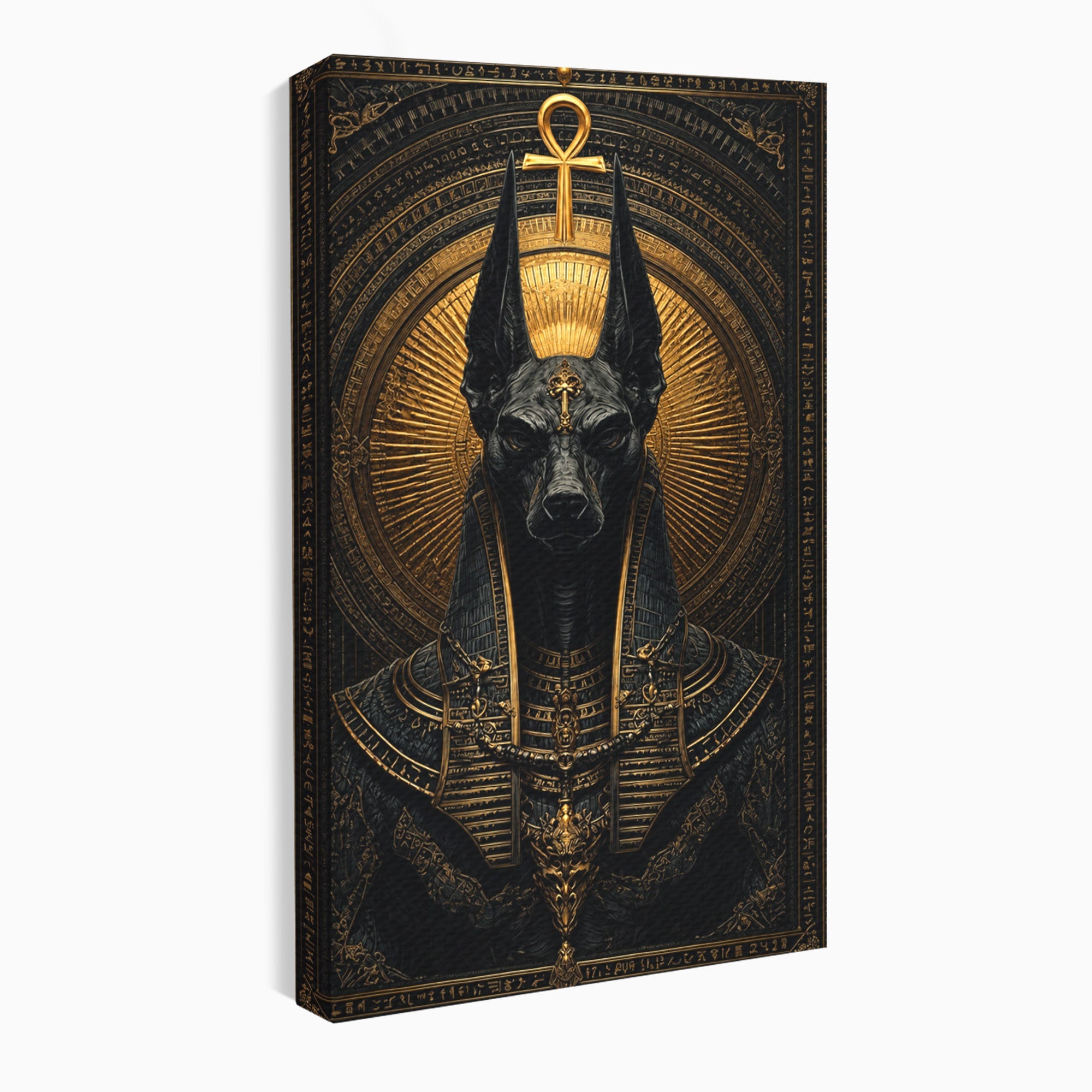 Tablou Canvas Premium LuxCanva® T1031, Anubis Regal, Anubis, Egipt, Mitologie, Regal, Dormitor, Living, Culori Vibrante