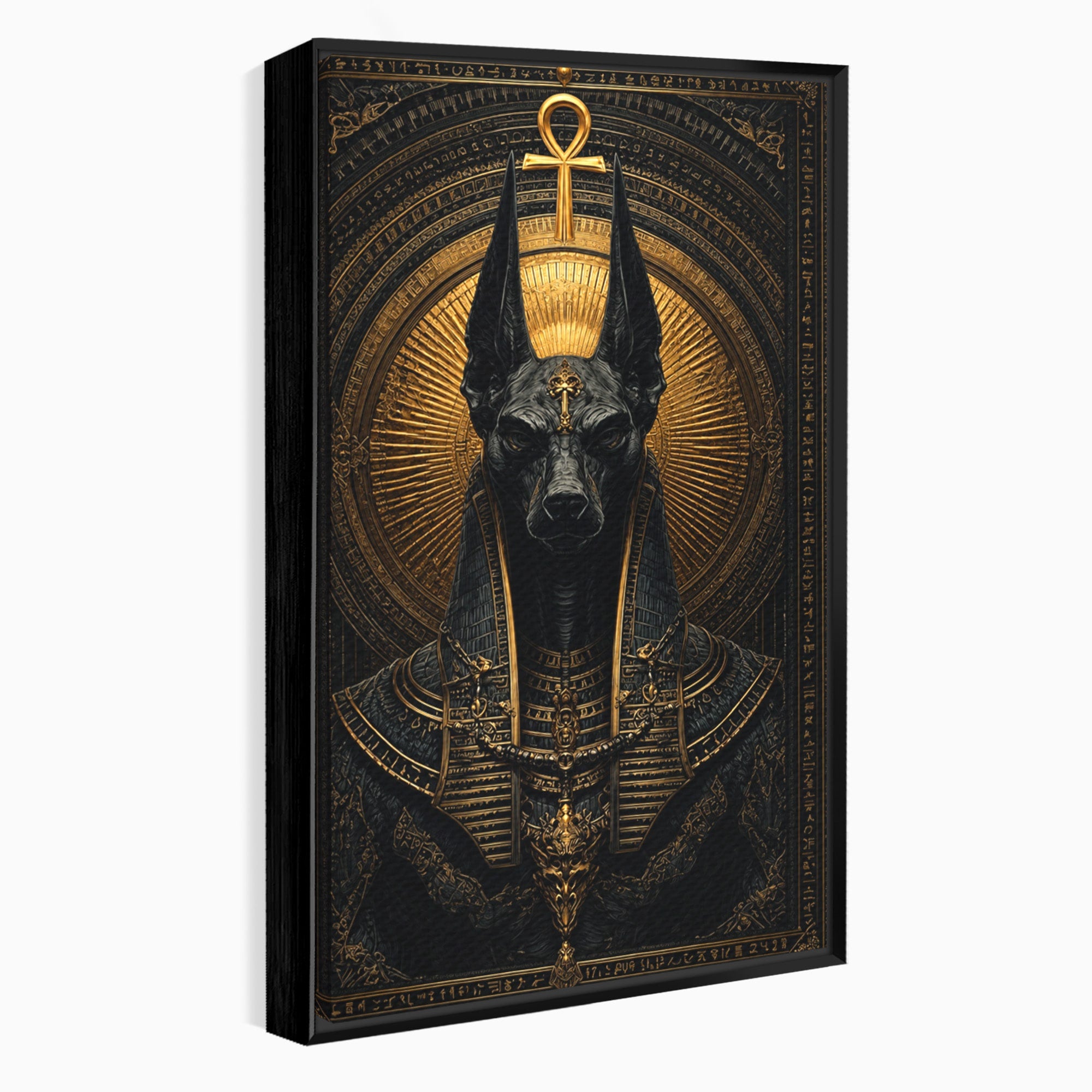 Tablou Canvas Premium LuxCanva® T1031, Anubis Regal, Anubis, Egipt, Mitologie, Regal, Dormitor, Living, Culori Vibrante