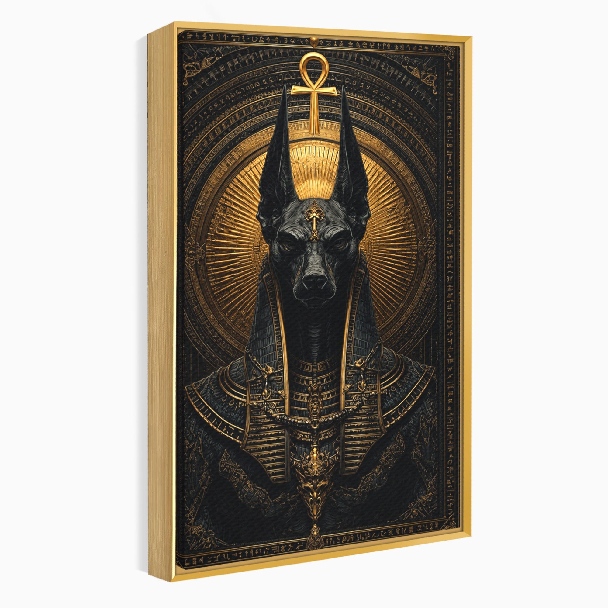 Tablou Canvas Premium LuxCanva® T1031, Anubis Regal, Anubis, Egipt, Mitologie, Regal, Dormitor, Living, Culori Vibrante