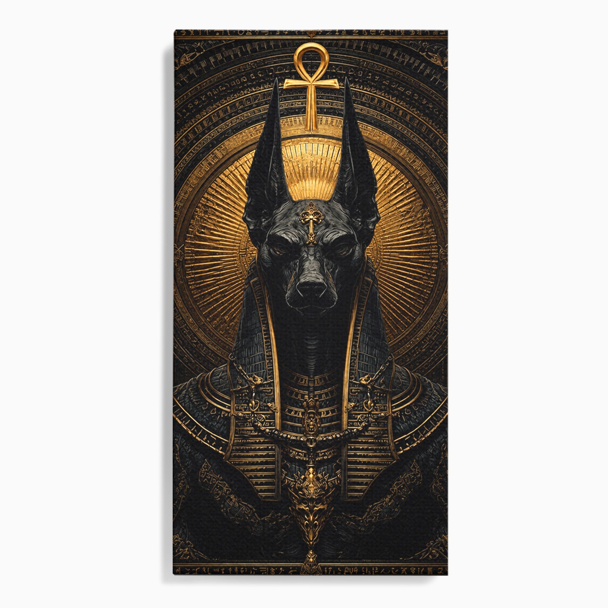 Tablou Canvas Premium LuxCanva® T1031, Anubis Regal, Anubis, Egipt, Mitologie, Regal, Dormitor, Living, Culori Vibrante