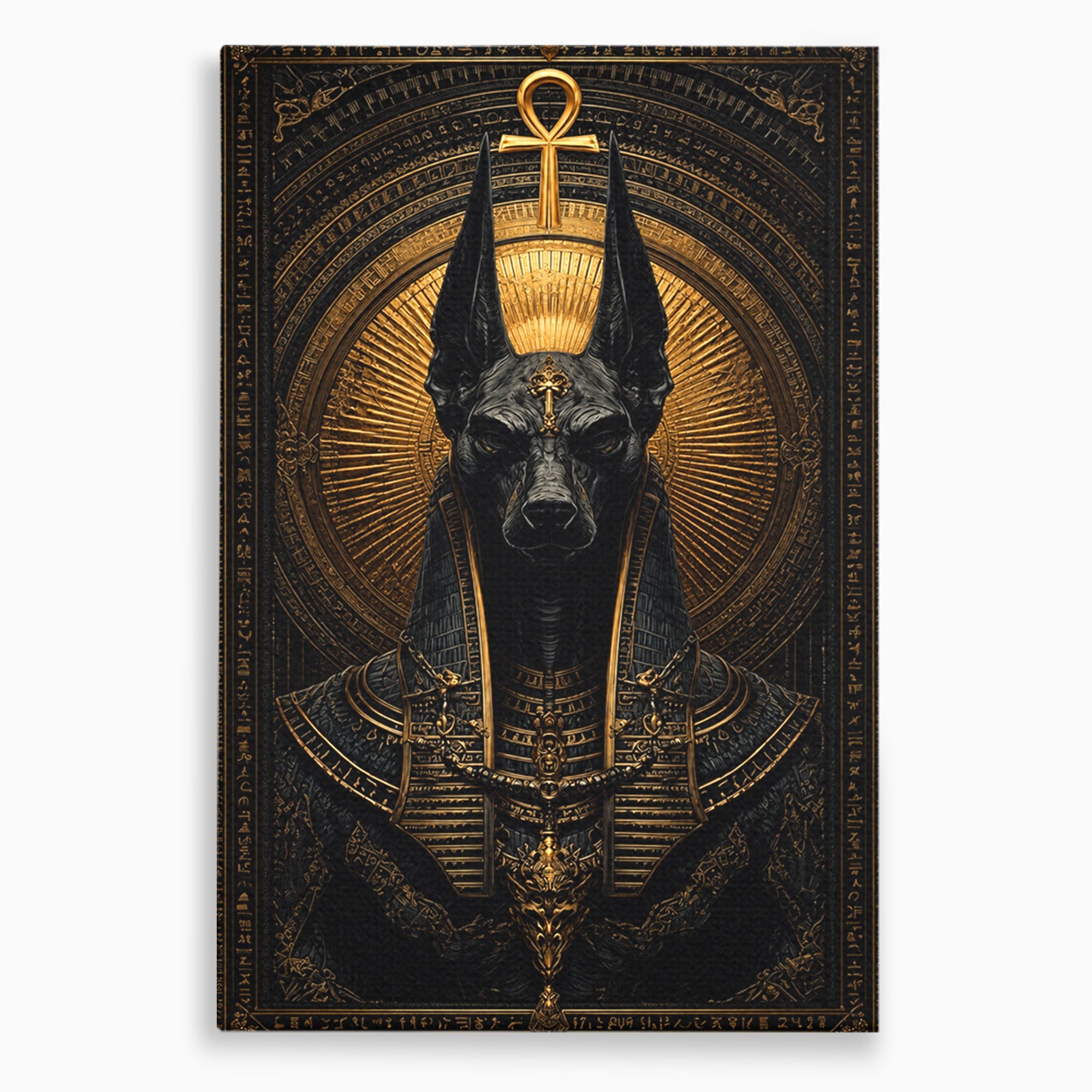 Tablou Canvas Premium LuxCanva® T1031, Anubis Regal, Anubis, Egipt, Mitologie, Regal, Dormitor, Living, Culori Vibrante