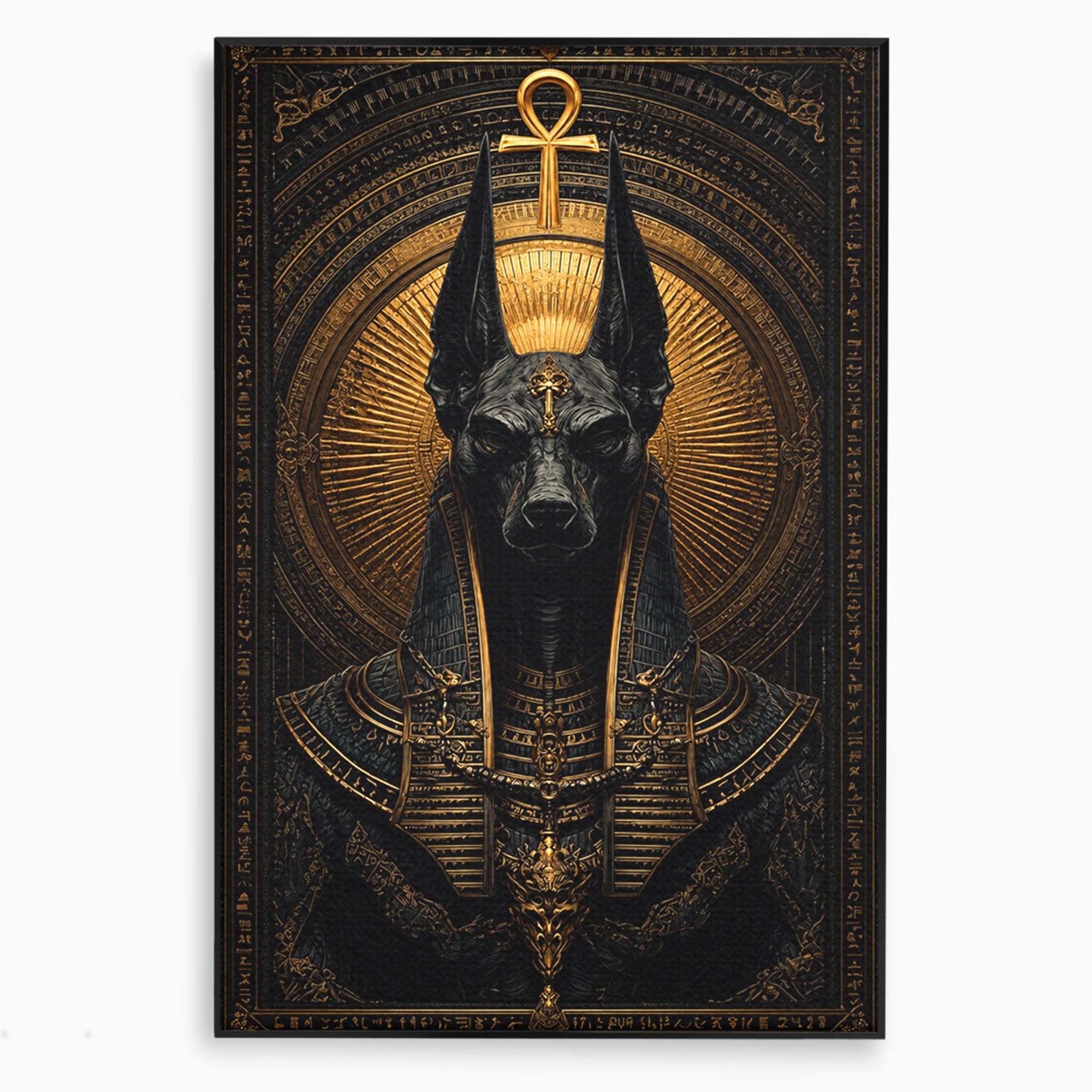 Tablou Canvas Premium LuxCanva® T1031, Anubis Regal, Anubis, Egipt, Mitologie, Regal, Dormitor, Living, Culori Vibrante