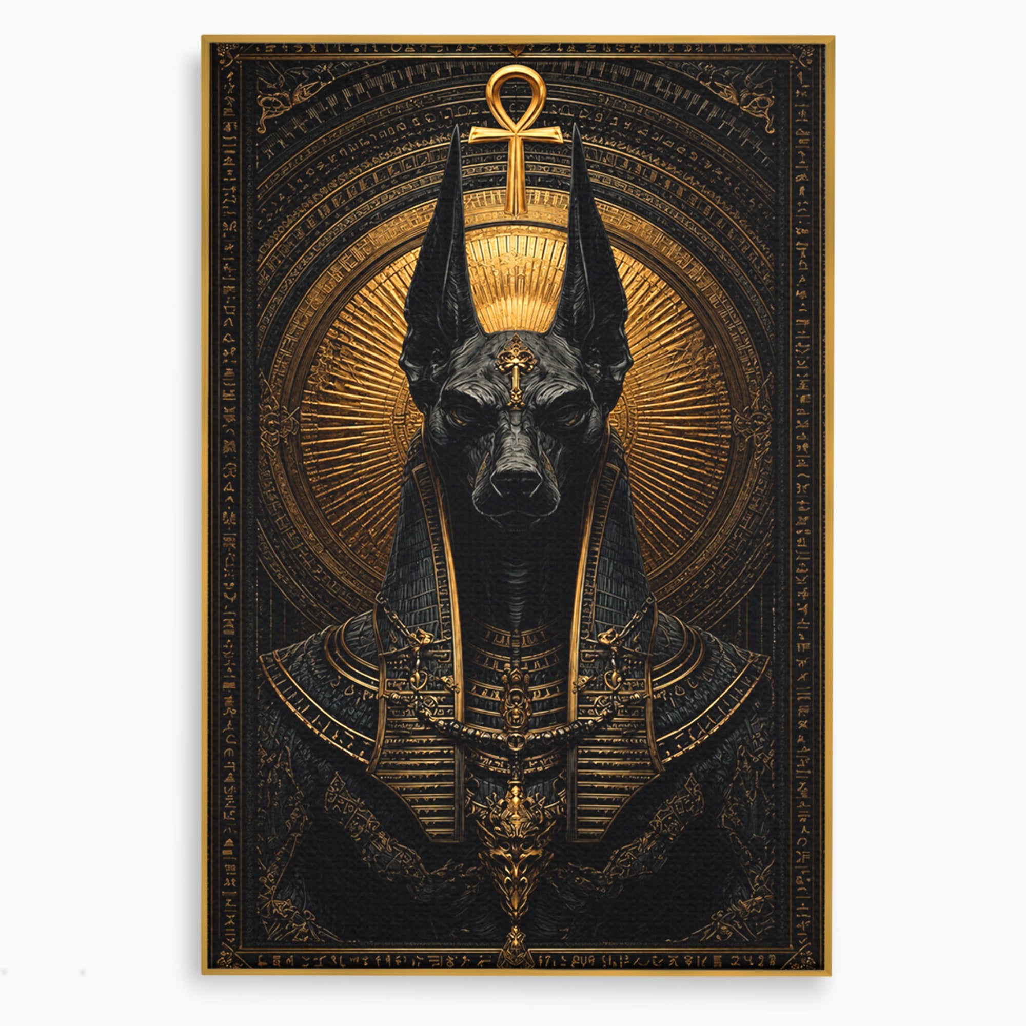 Tablou Canvas Premium LuxCanva® T1031, Anubis Regal, Anubis, Egipt, Mitologie, Regal, Dormitor, Living, Culori Vibrante