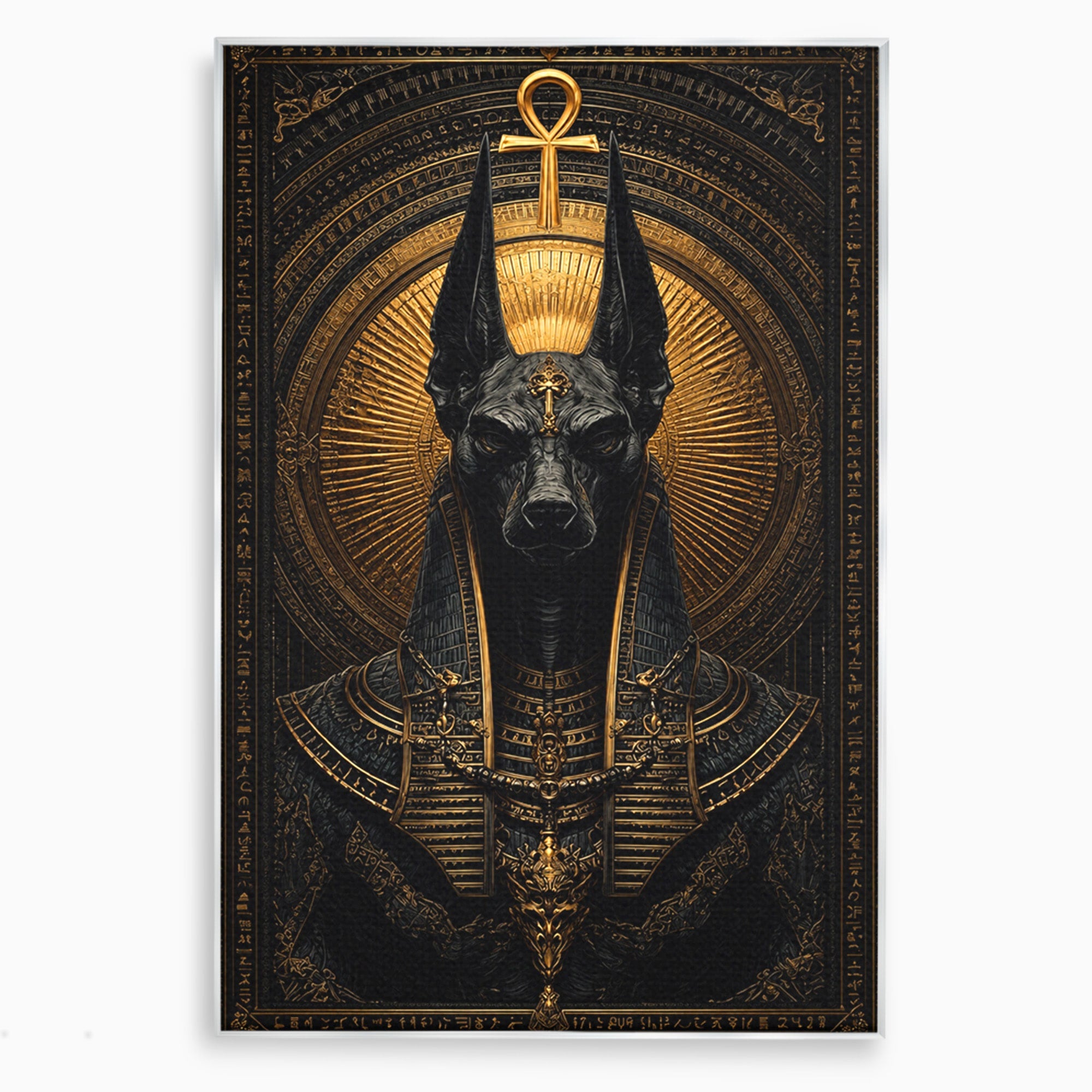 Tablou Canvas Premium LuxCanva® T1031, Anubis Regal, Anubis, Egipt, Mitologie, Regal, Dormitor, Living, Culori Vibrante