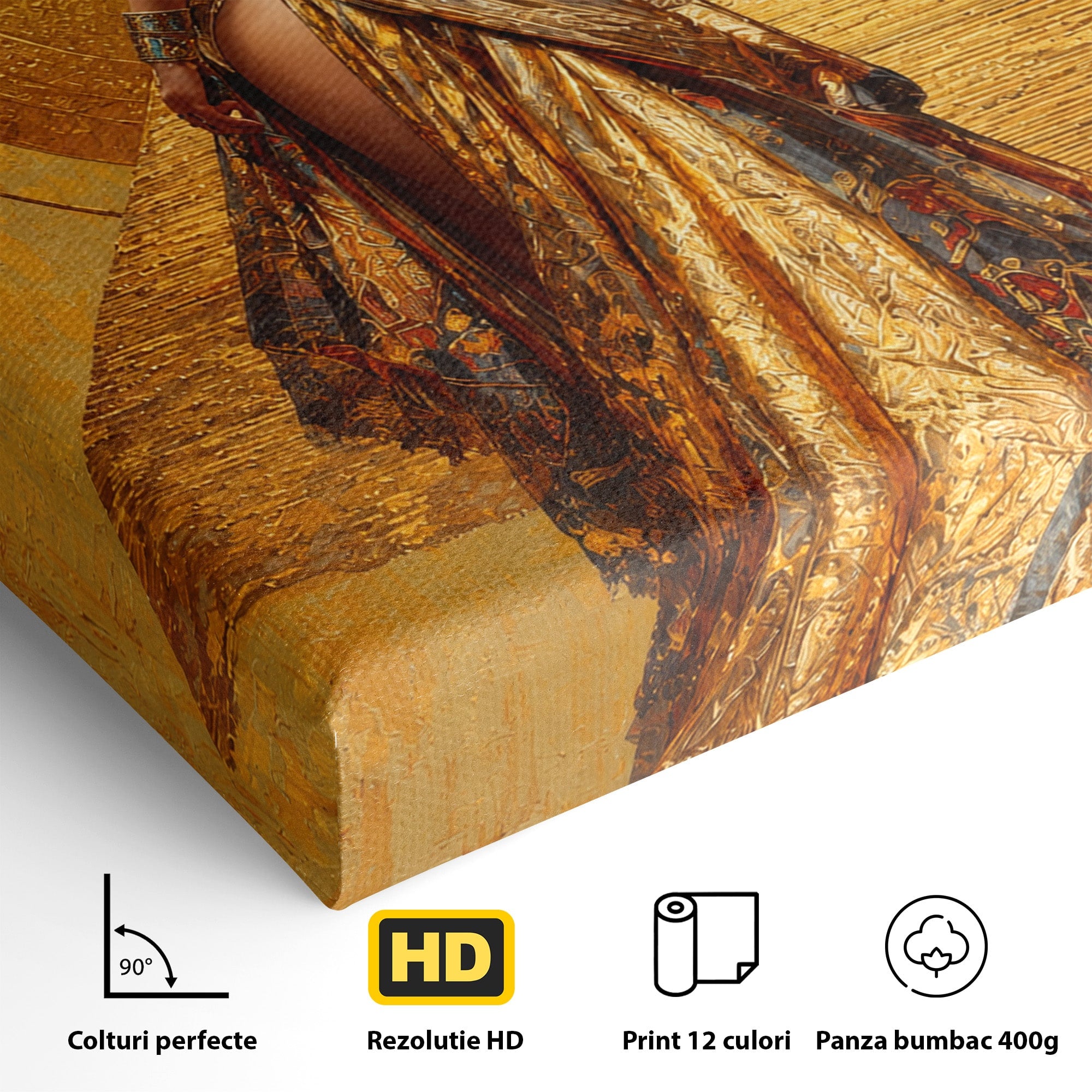 Tablou Canvas Premium LuxCanva® T1032, Regina Egipteana, Egipt, Regina, Portret, Istorie, Eleganta, Dormitor, Culori Vibrante