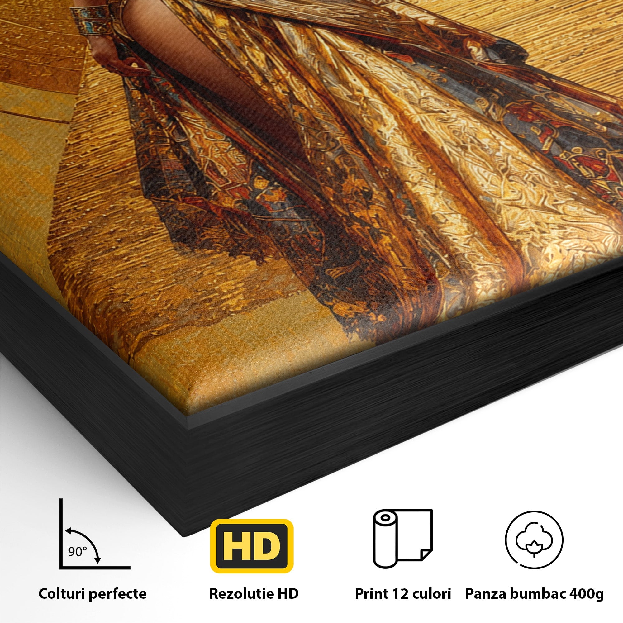 Tablou Canvas Premium LuxCanva® T1032, Regina Egipteana, Egipt, Regina, Portret, Istorie, Eleganta, Dormitor, Culori Vibrante