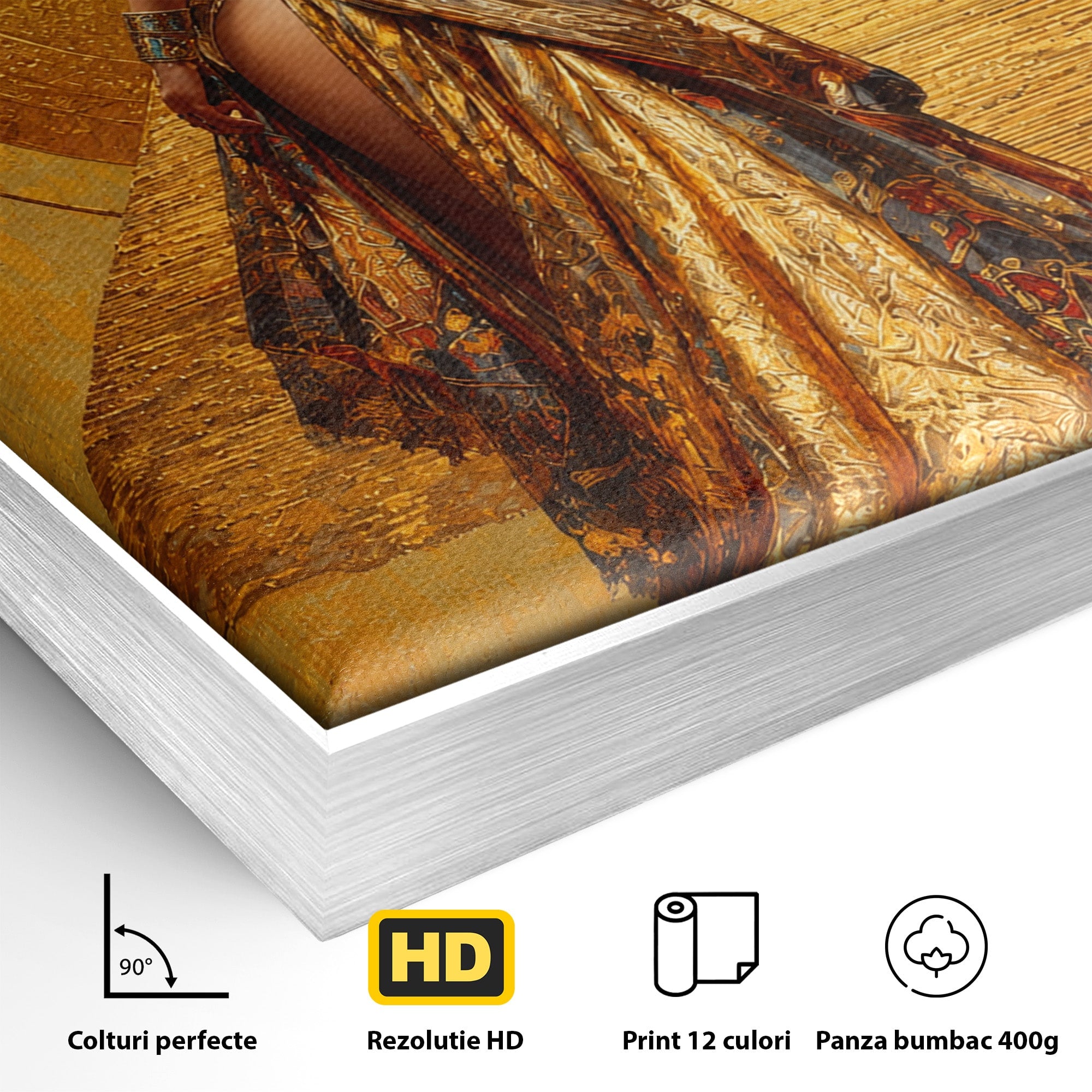 Tablou Canvas Premium LuxCanva® T1032, Regina Egipteana, Egipt, Regina, Portret, Istorie, Eleganta, Dormitor, Culori Vibrante