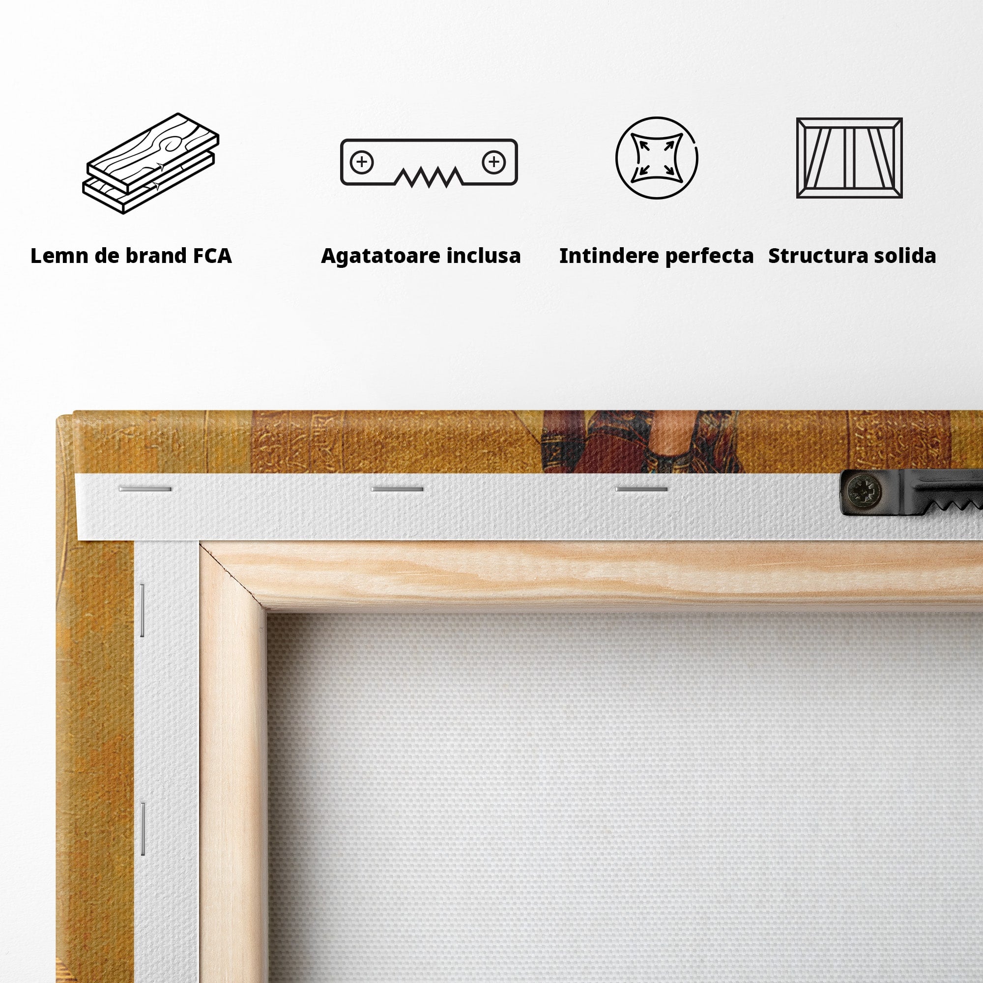 Tablou Canvas Premium LuxCanva® T1032, Regina Egipteana, Egipt, Regina, Portret, Istorie, Eleganta, Dormitor, Culori Vibrante