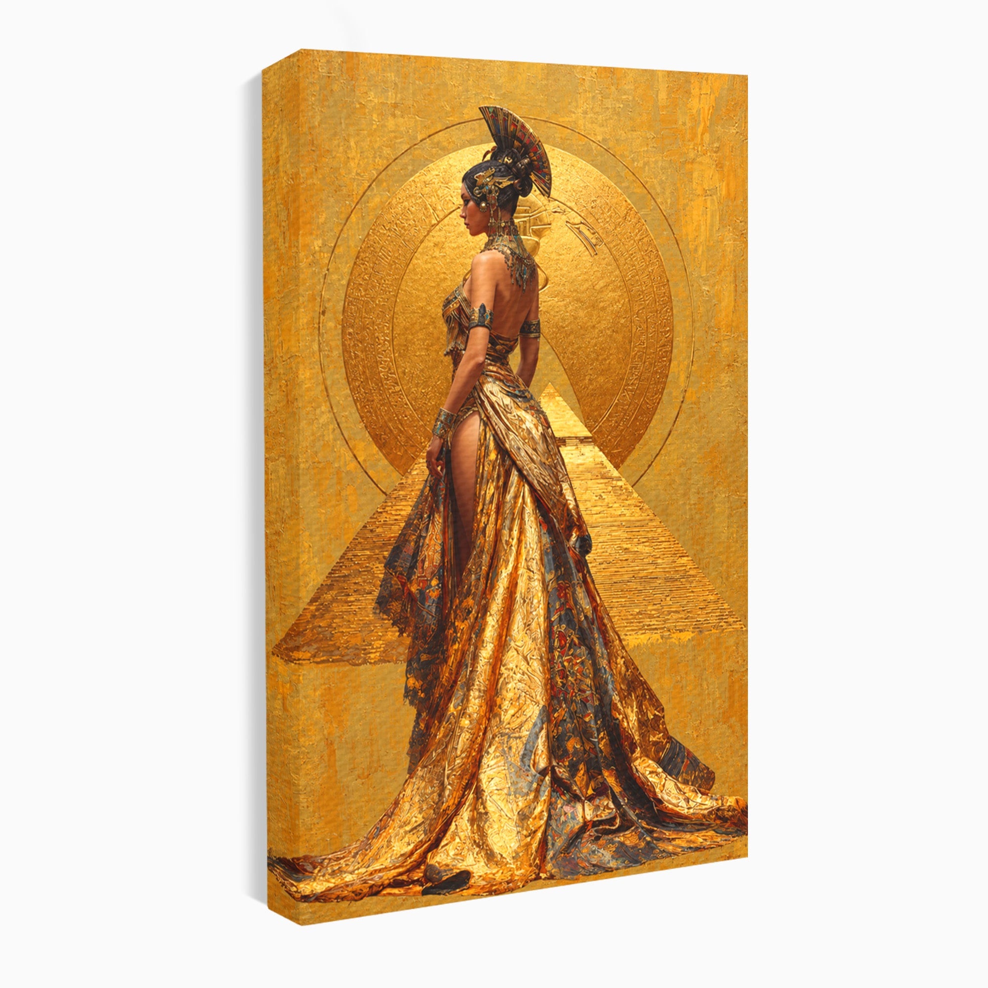 Tablou Canvas Premium LuxCanva® T1032, Regina Egipteana, Egipt, Regina, Portret, Istorie, Eleganta, Dormitor, Culori Vibrante
