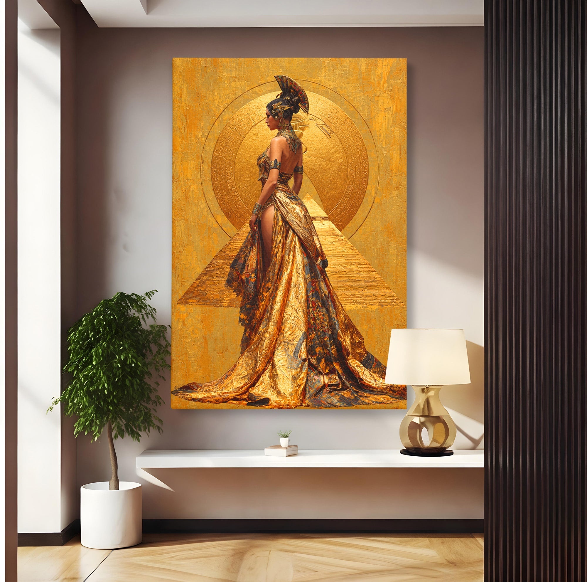 Tablou Canvas Premium LuxCanva® T1032, Regina Egipteana, Egipt, Regina, Portret, Istorie, Eleganta, Dormitor, Culori Vibrante
