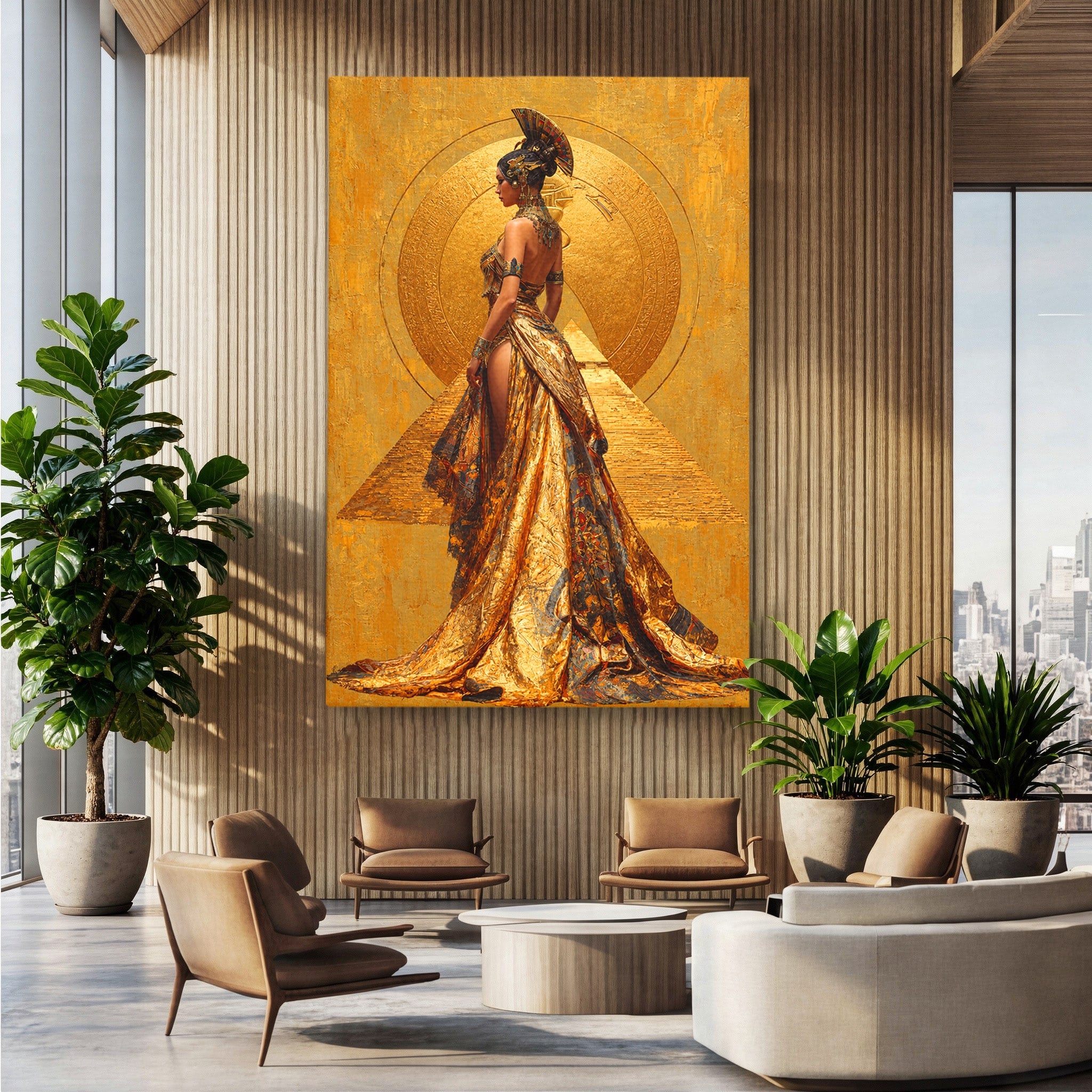 Tablou Canvas Premium LuxCanva® T1032, Regina Egipteana, Egipt, Regina, Portret, Istorie, Eleganta, Dormitor, Culori Vibrante