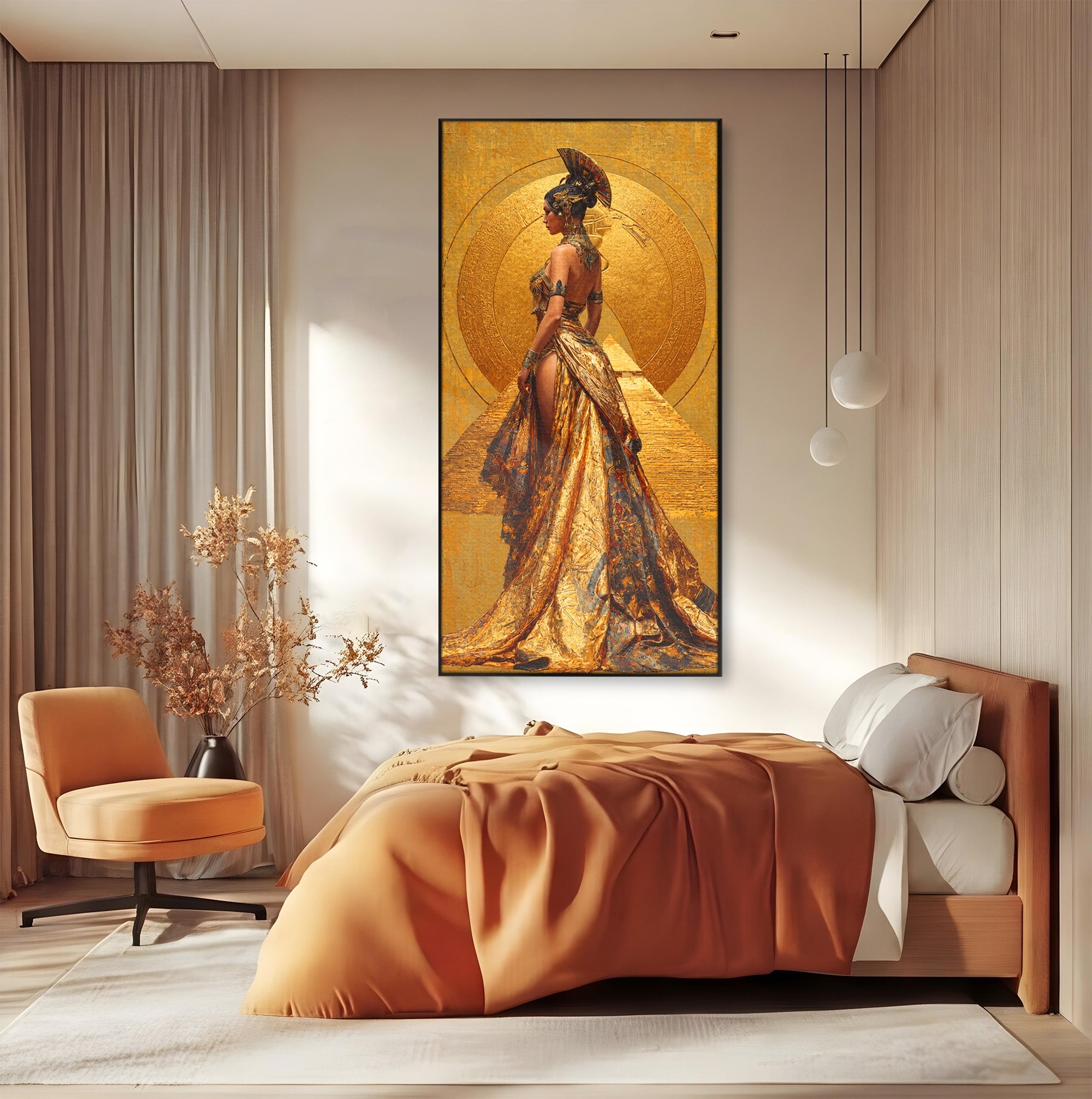 Tablou Canvas Premium LuxCanva® T1032, Regina Egipteana, Egipt, Regina, Portret, Istorie, Eleganta, Dormitor, Culori Vibrante