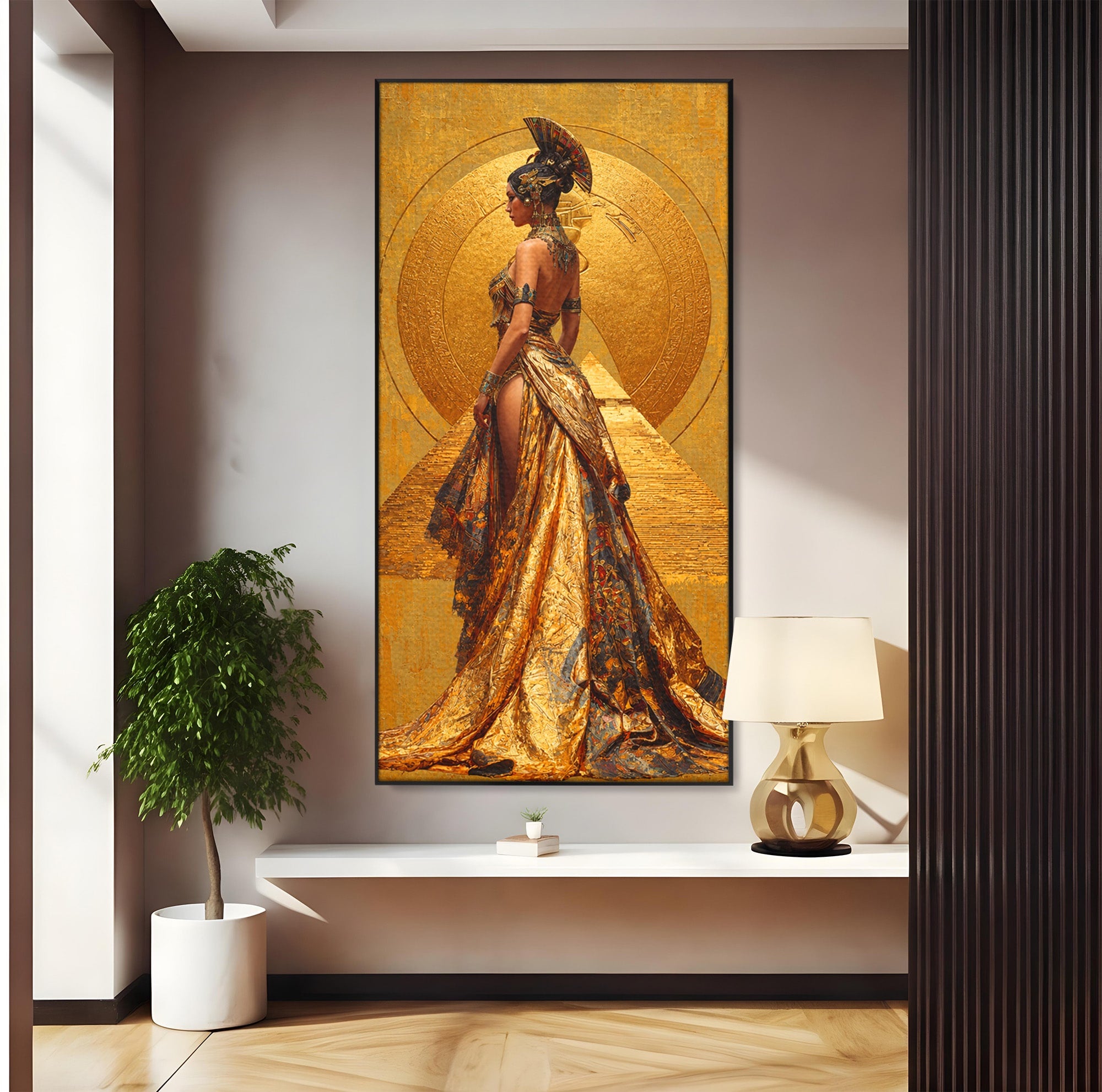 Tablou Canvas Premium LuxCanva® T1032, Regina Egipteana, Egipt, Regina, Portret, Istorie, Eleganta, Dormitor, Culori Vibrante