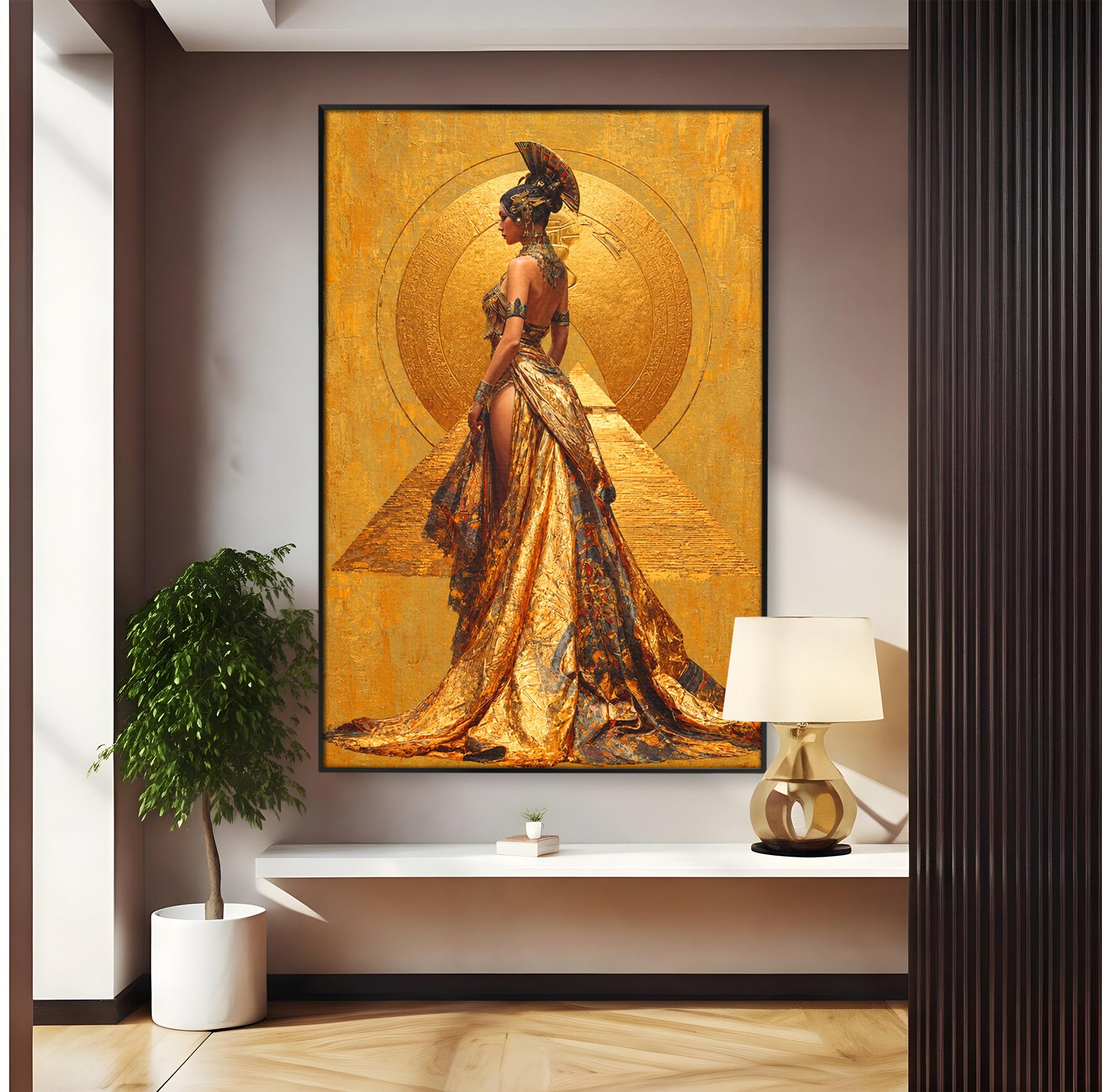 Tablou Canvas Premium LuxCanva® T1032, Regina Egipteana, Egipt, Regina, Portret, Istorie, Eleganta, Dormitor, Culori Vibrante