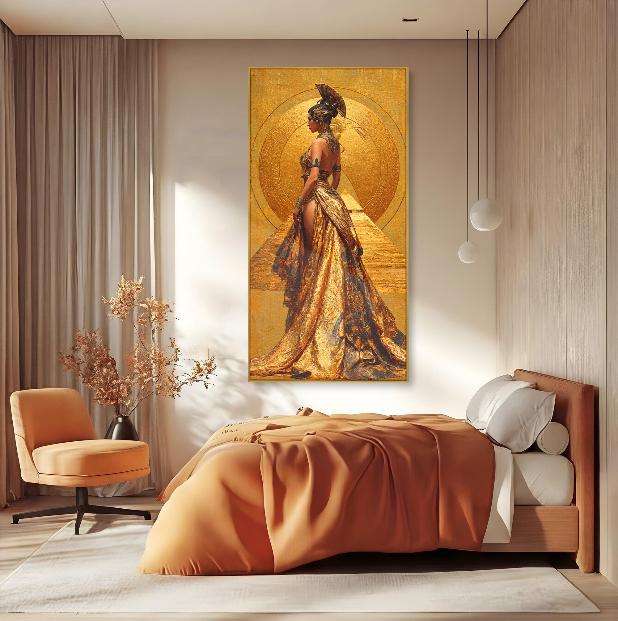 Tablou Canvas Premium LuxCanva® T1032, Regina Egipteana, Egipt, Regina, Portret, Istorie, Eleganta, Dormitor, Culori Vibrante