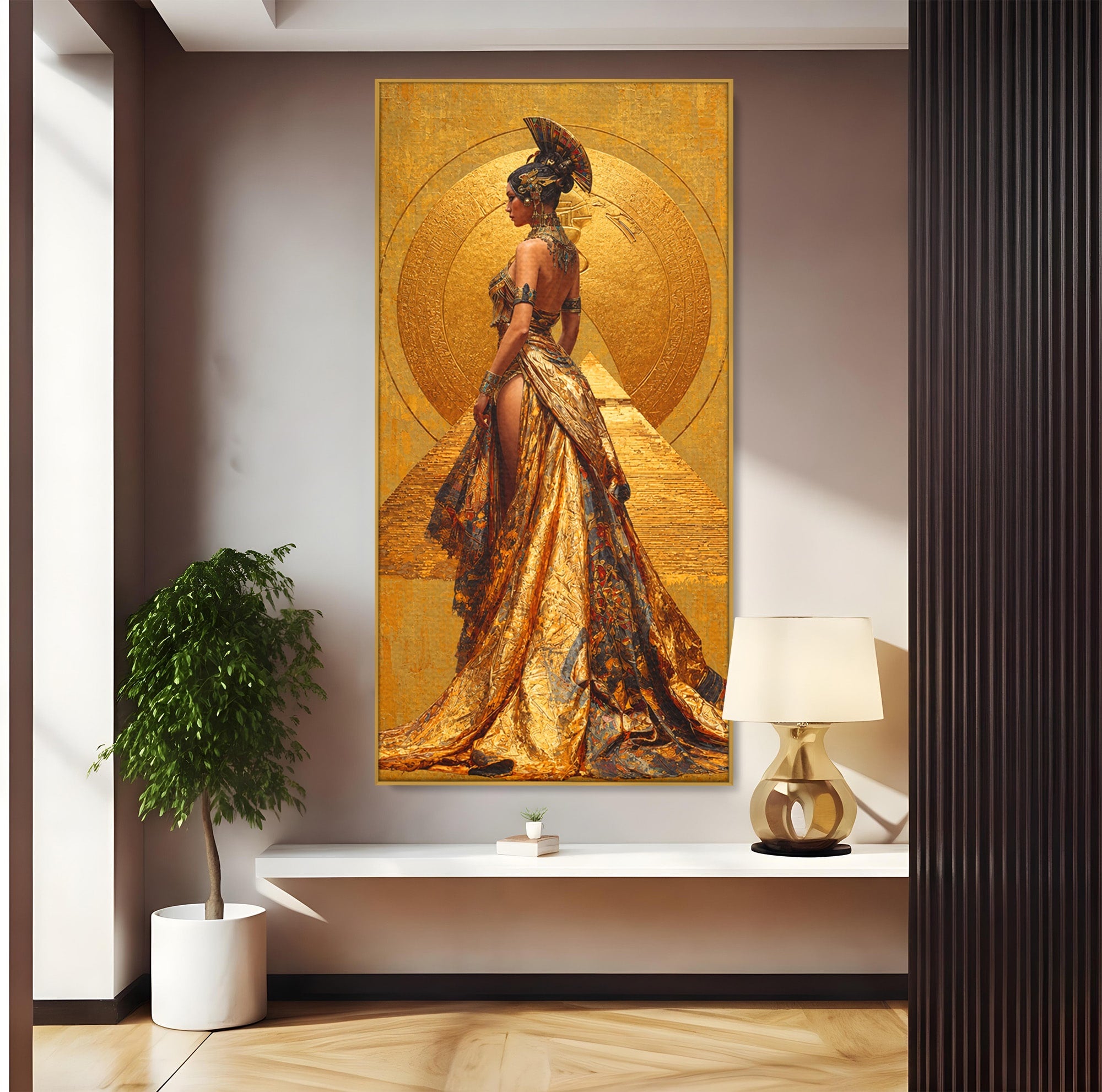 Tablou Canvas Premium LuxCanva® T1032, Regina Egipteana, Egipt, Regina, Portret, Istorie, Eleganta, Dormitor, Culori Vibrante