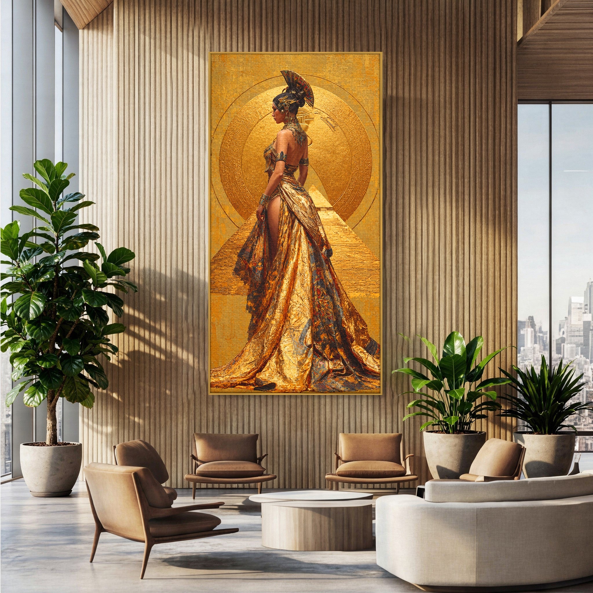 Tablou Canvas Premium LuxCanva® T1032, Regina Egipteana, Egipt, Regina, Portret, Istorie, Eleganta, Dormitor, Culori Vibrante