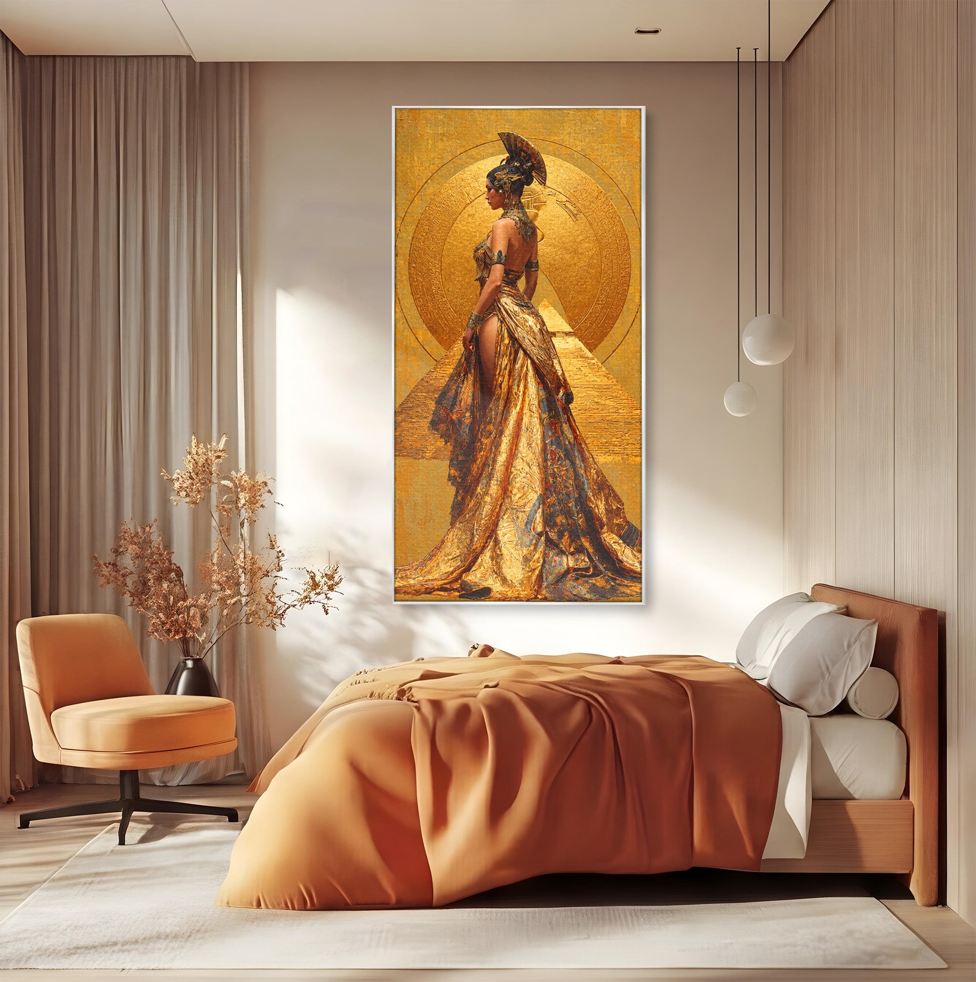 Tablou Canvas Premium LuxCanva® T1032, Regina Egipteana, Egipt, Regina, Portret, Istorie, Eleganta, Dormitor, Culori Vibrante