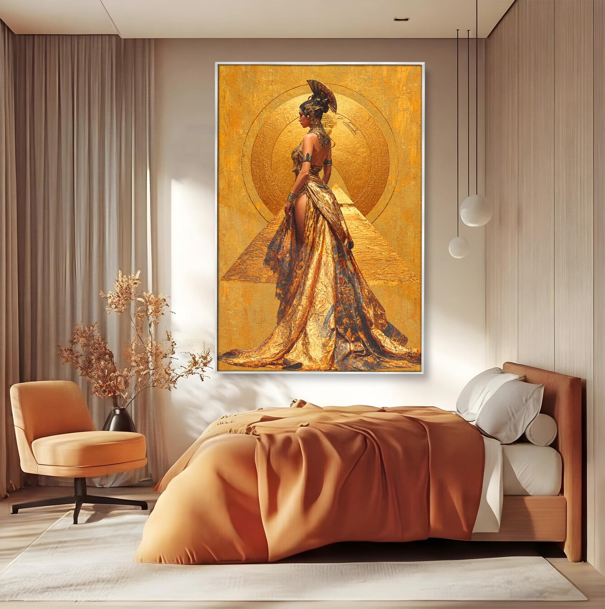Tablou Canvas Premium LuxCanva® T1032, Regina Egipteana, Egipt, Regina, Portret, Istorie, Eleganta, Dormitor, Culori Vibrante