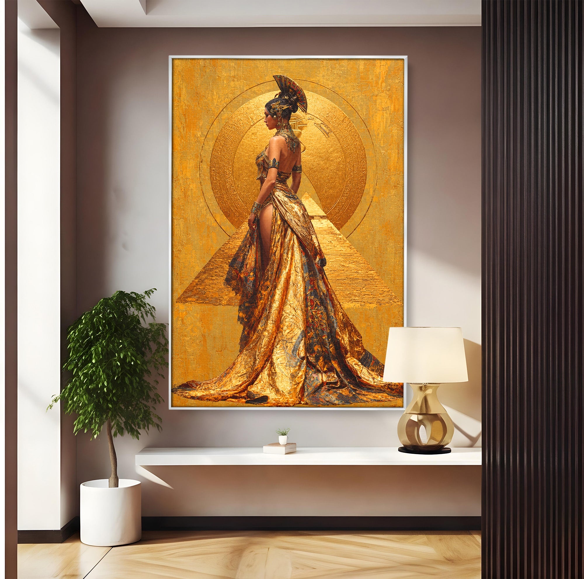 Tablou Canvas Premium LuxCanva® T1032, Regina Egipteana, Egipt, Regina, Portret, Istorie, Eleganta, Dormitor, Culori Vibrante