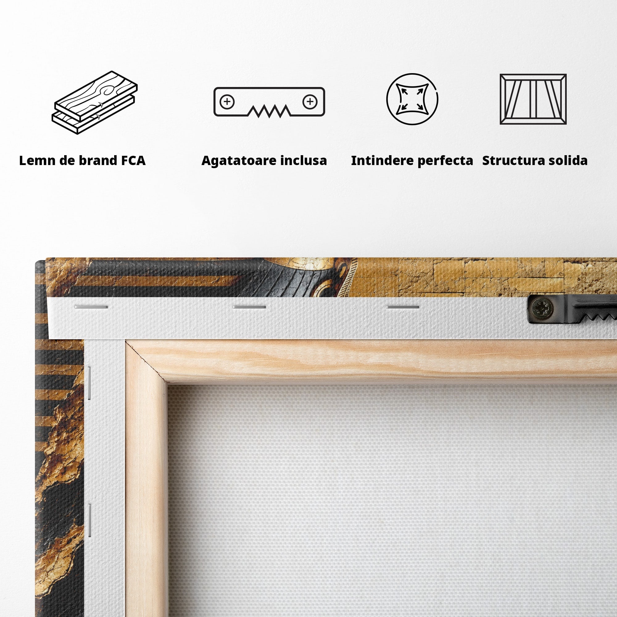 Tablou Canvas Premium LuxCanva® T1033, Faraonul Egiptean, Egipt, Faraon, Istorie, Piramida, Living, Culori Vibrante
