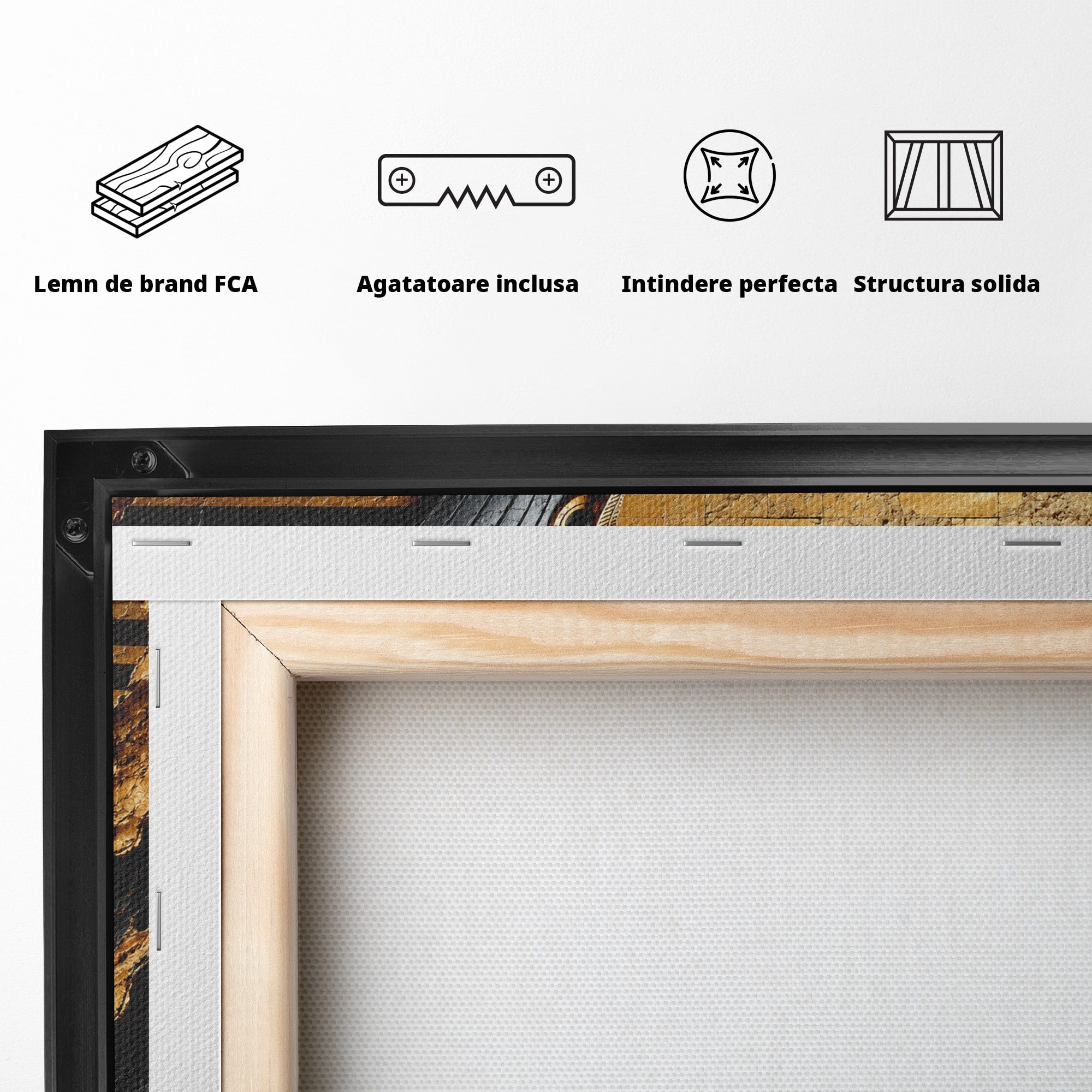 Tablou Canvas Premium LuxCanva® T1033, Faraonul Egiptean, Egipt, Faraon, Istorie, Piramida, Living, Culori Vibrante