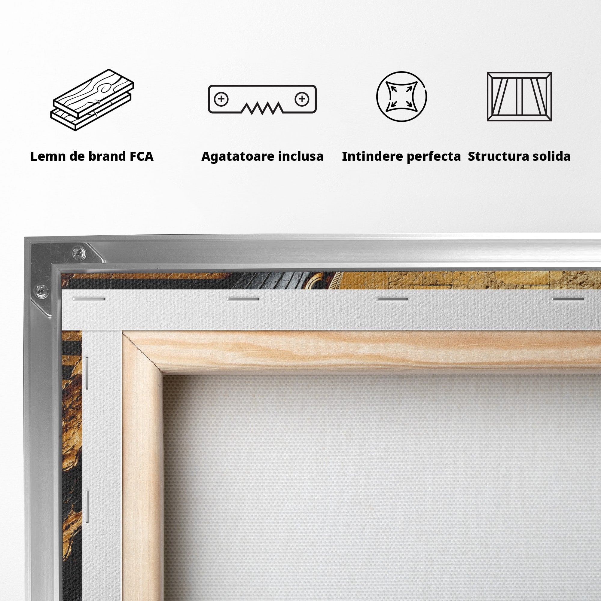 Tablou Canvas Premium LuxCanva® T1033, Faraonul Egiptean, Egipt, Faraon, Istorie, Piramida, Living, Culori Vibrante