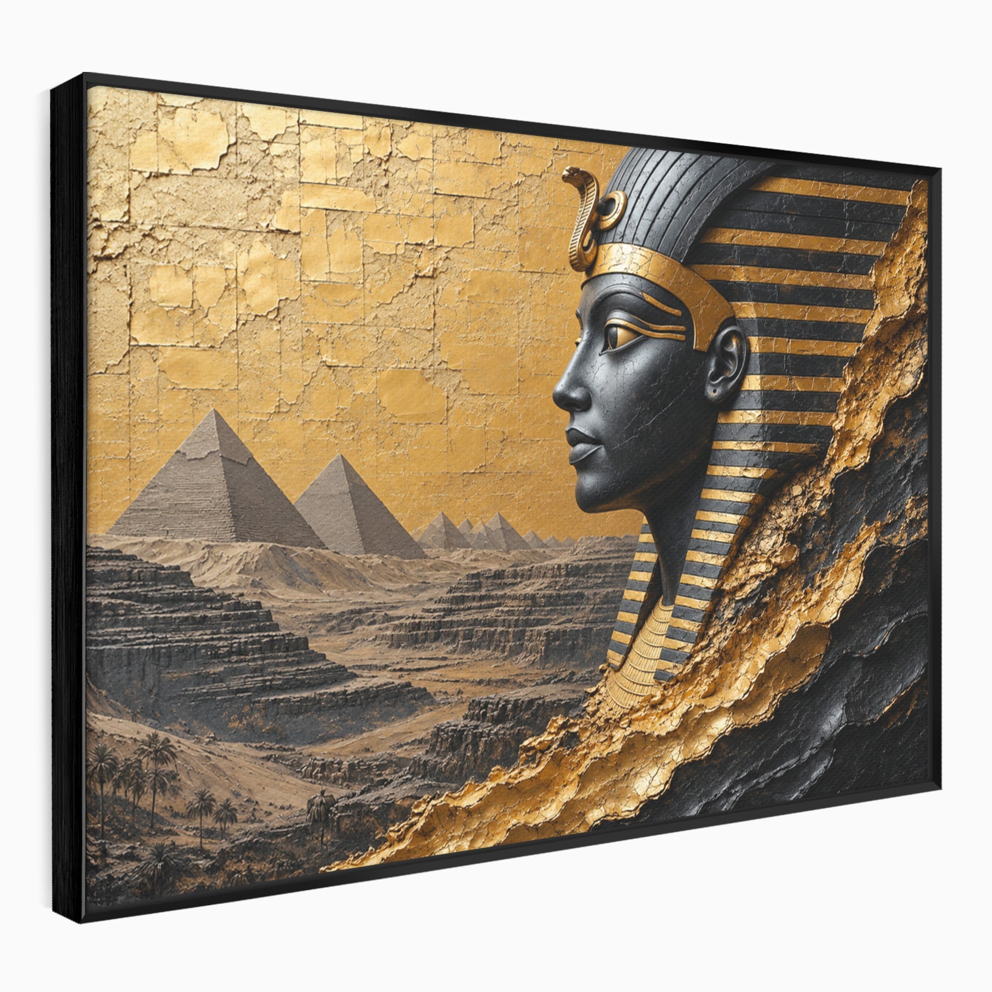 Tablou Canvas Premium LuxCanva® T1033, Faraonul Egiptean, Egipt, Faraon, Istorie, Piramida, Living, Culori Vibrante