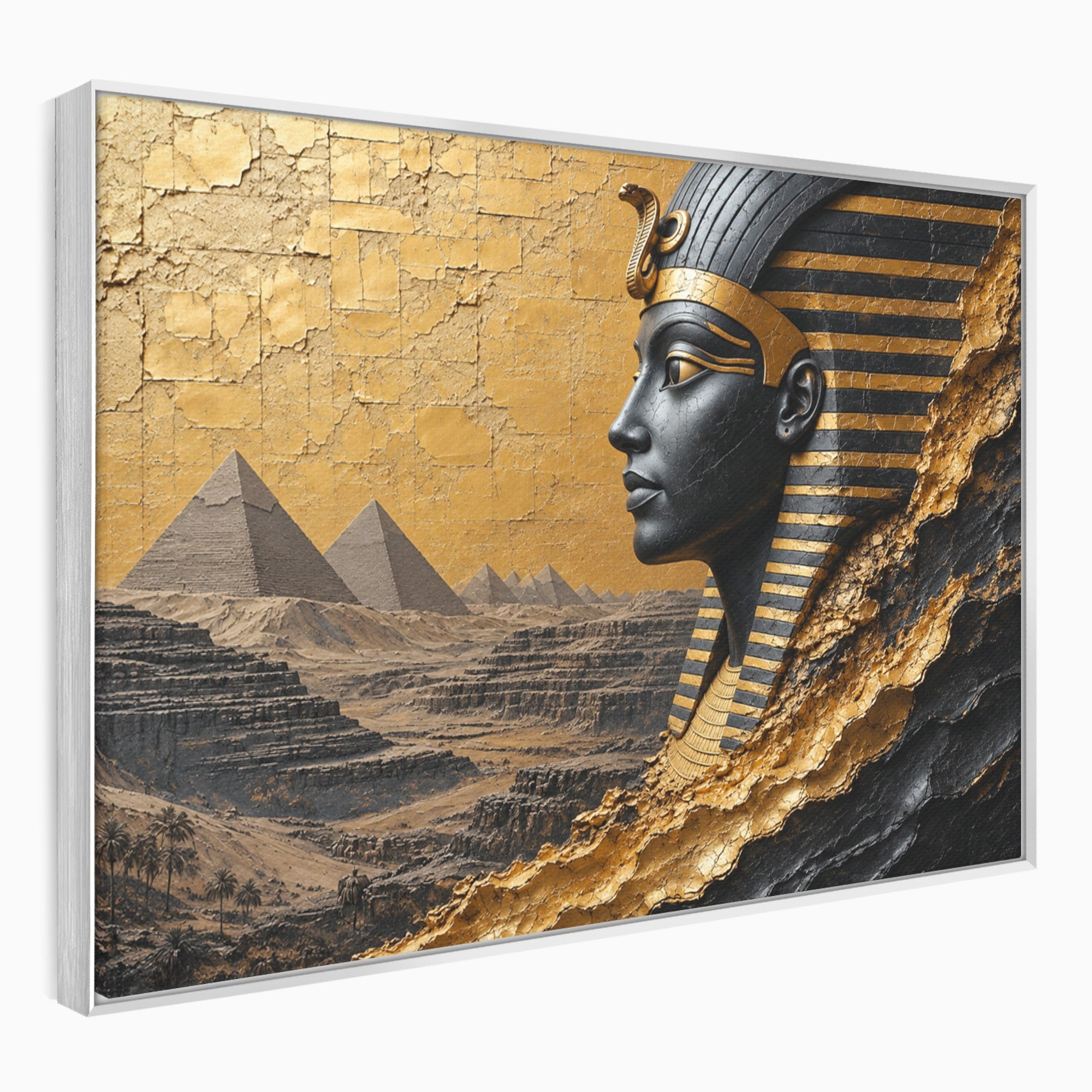 Tablou Canvas Premium LuxCanva® T1033, Faraonul Egiptean, Egipt, Faraon, Istorie, Piramida, Living, Culori Vibrante