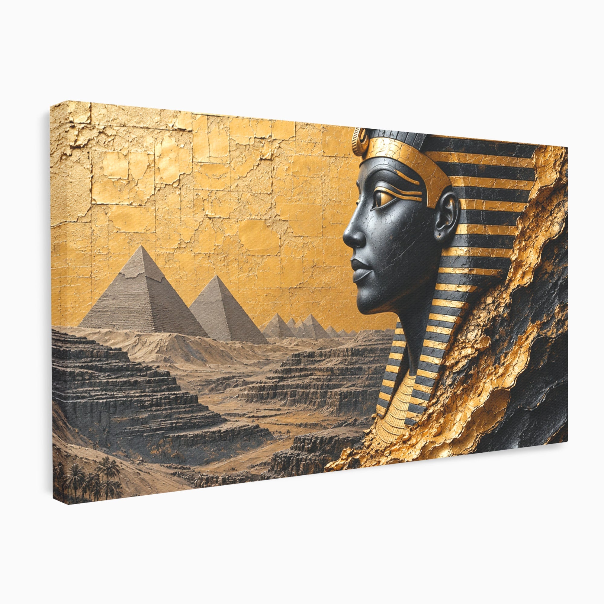 Tablou Canvas Premium LuxCanva® T1033, Faraonul Egiptean, Egipt, Faraon, Istorie, Piramida, Living, Culori Vibrante