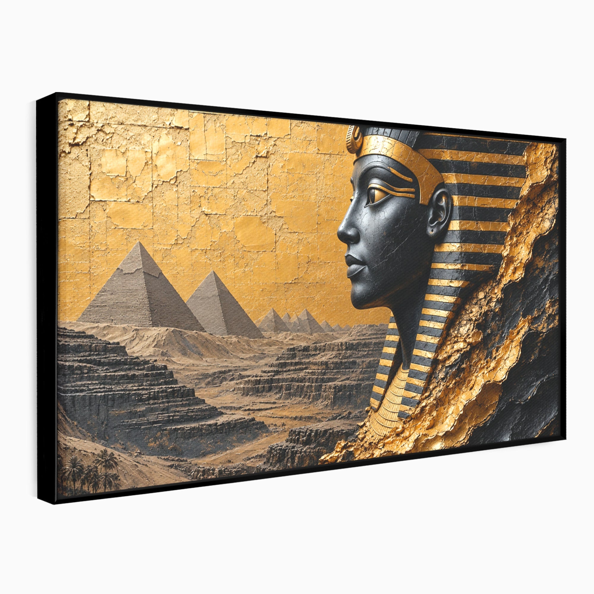 Tablou Canvas Premium LuxCanva® T1033, Faraonul Egiptean, Egipt, Faraon, Istorie, Piramida, Living, Culori Vibrante