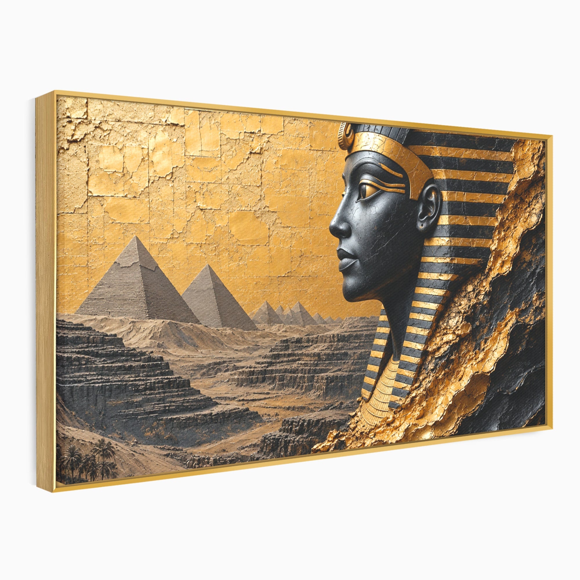 Tablou Canvas Premium LuxCanva® T1033, Faraonul Egiptean, Egipt, Faraon, Istorie, Piramida, Living, Culori Vibrante