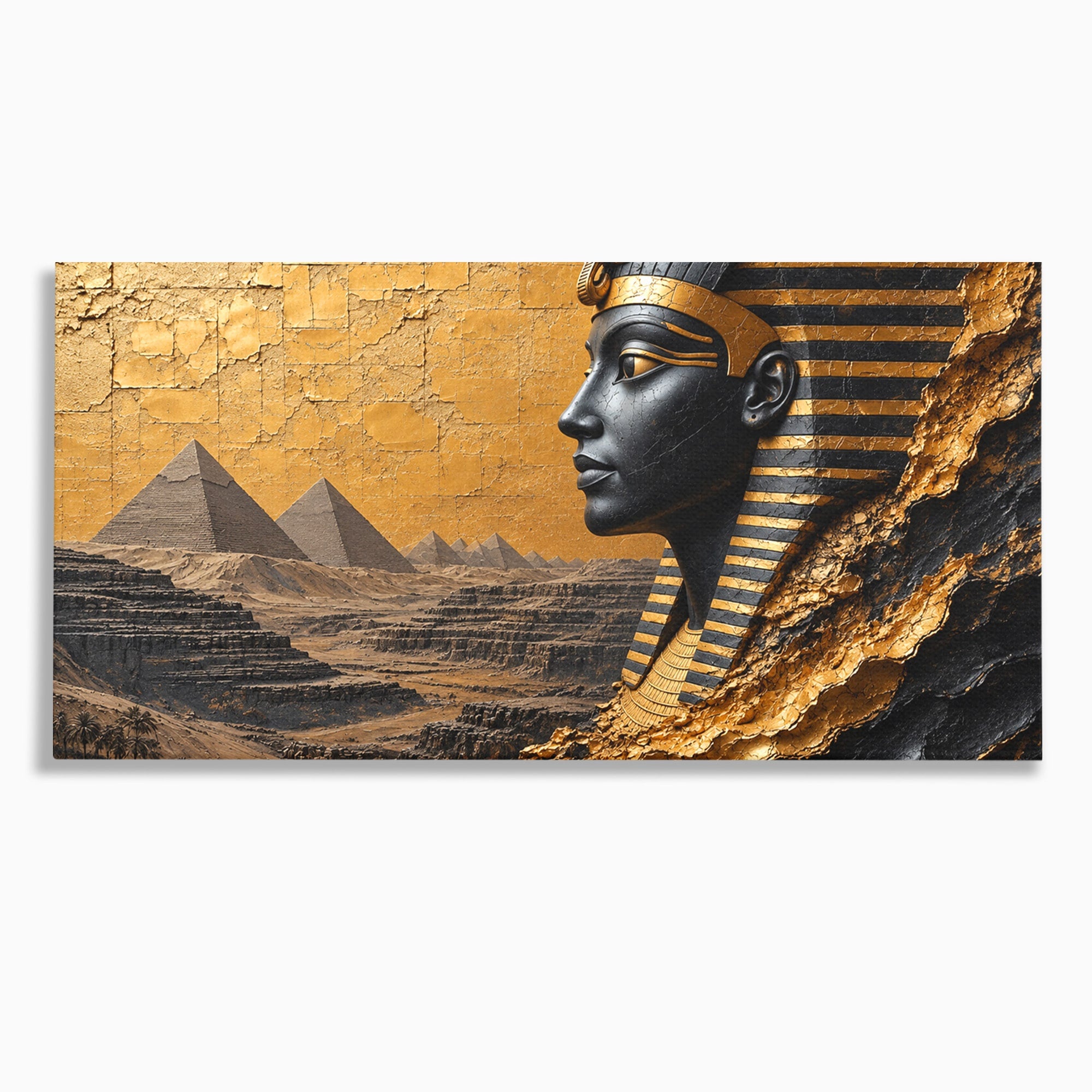 Tablou Canvas Premium LuxCanva® T1033, Faraonul Egiptean, Egipt, Faraon, Istorie, Piramida, Living, Culori Vibrante