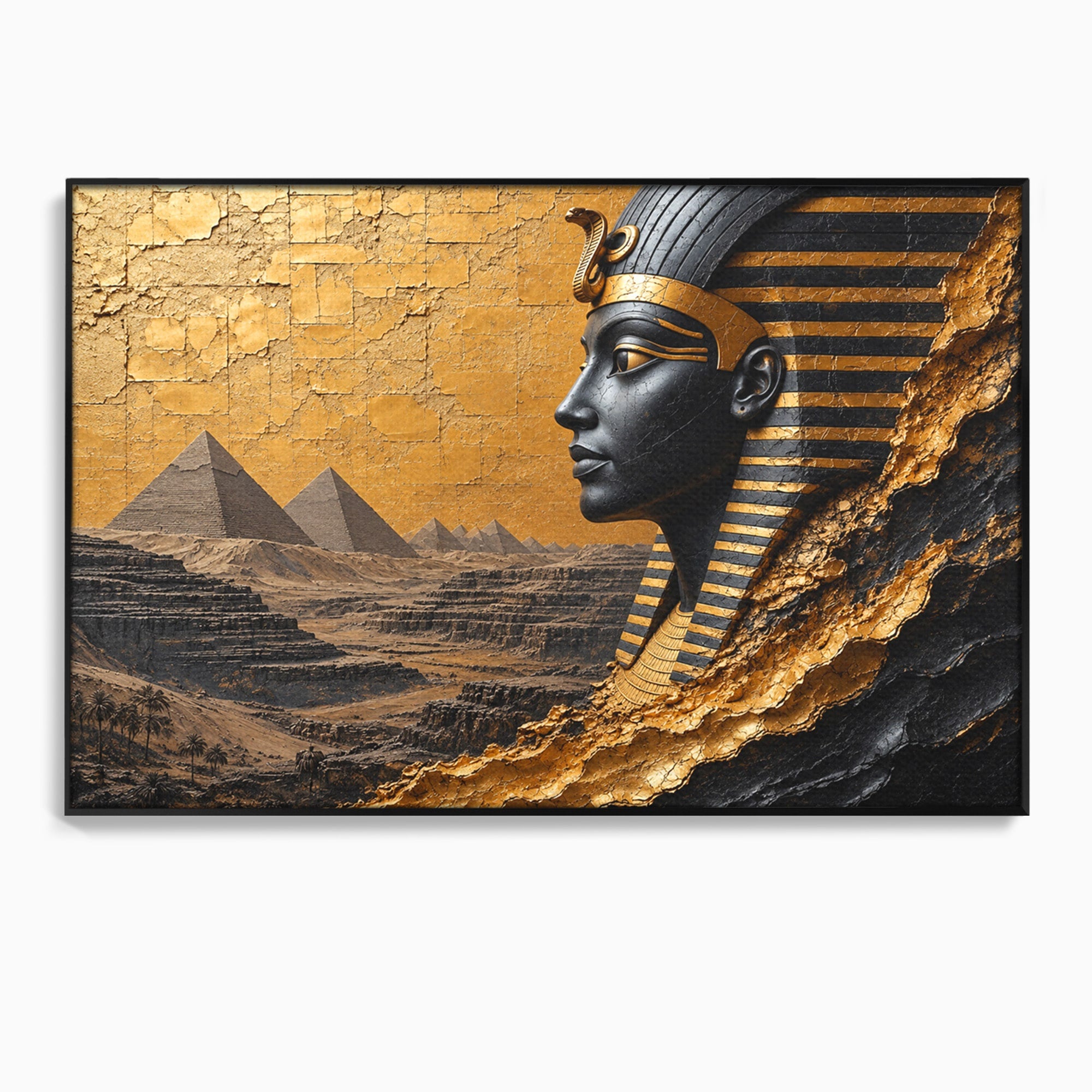 Tablou Canvas Premium LuxCanva® T1033, Faraonul Egiptean, Egipt, Faraon, Istorie, Piramida, Living, Culori Vibrante