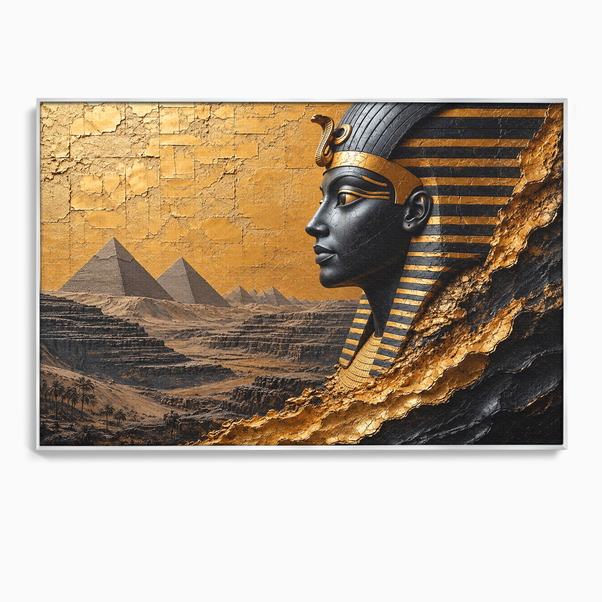 Tablou Canvas Premium LuxCanva® T1033, Faraonul Egiptean, Egipt, Faraon, Istorie, Piramida, Living, Culori Vibrante