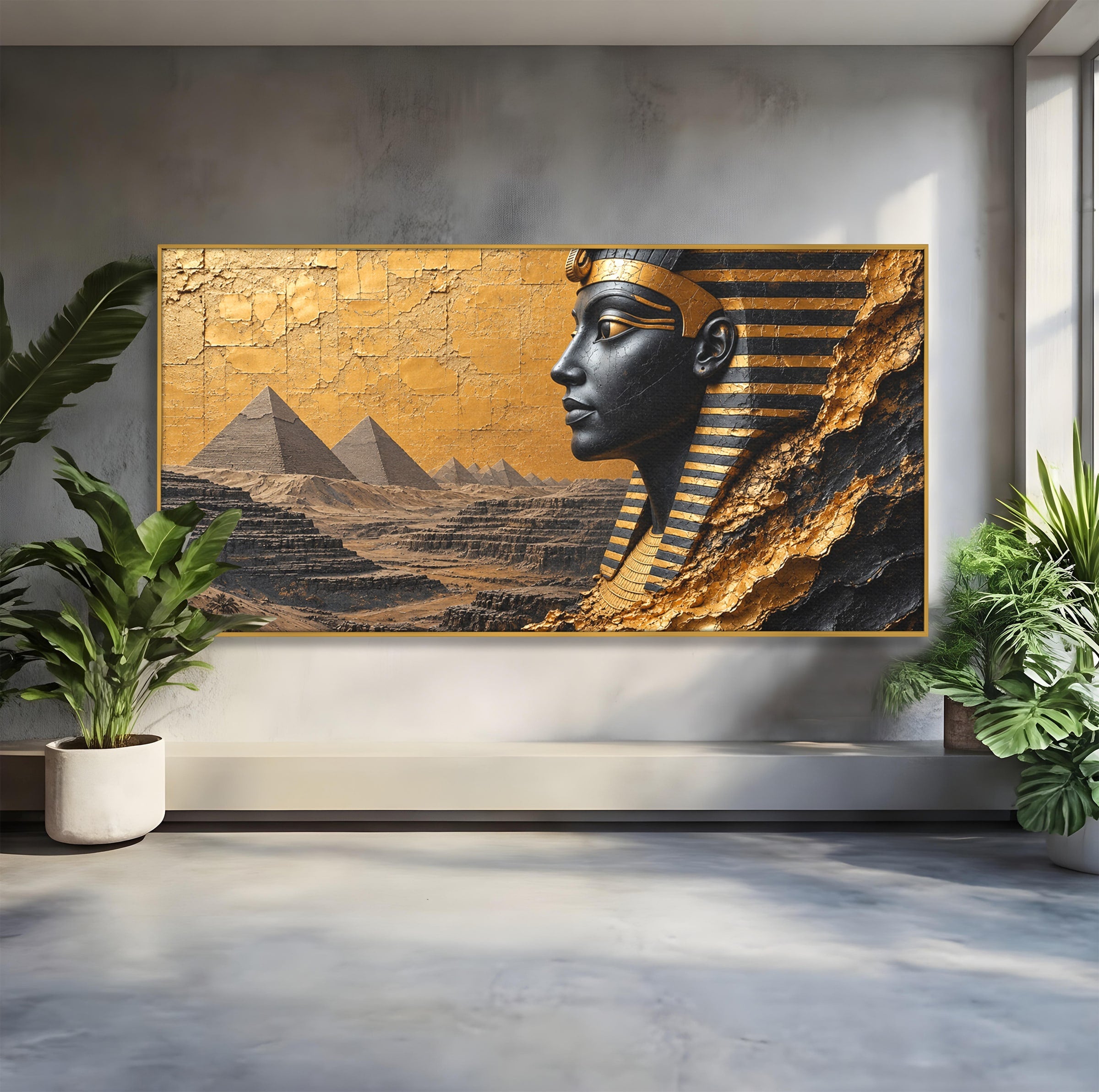 Tablou Canvas Premium LuxCanva® T1033, Faraonul Egiptean, Egipt, Faraon, Istorie, Piramida, Living, Culori Vibrante