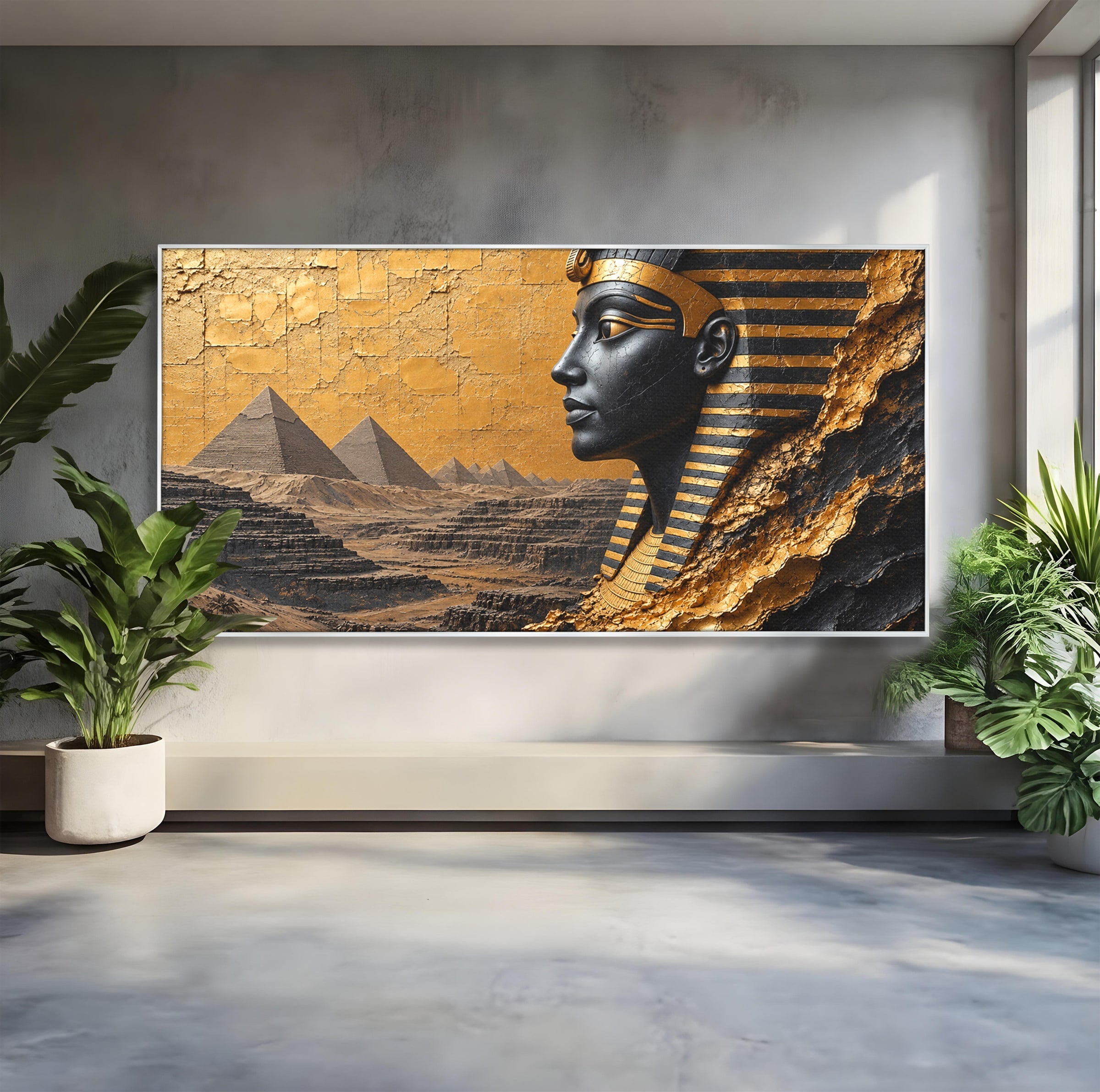 Tablou Canvas Premium LuxCanva® T1033, Faraonul Egiptean, Egipt, Faraon, Istorie, Piramida, Living, Culori Vibrante