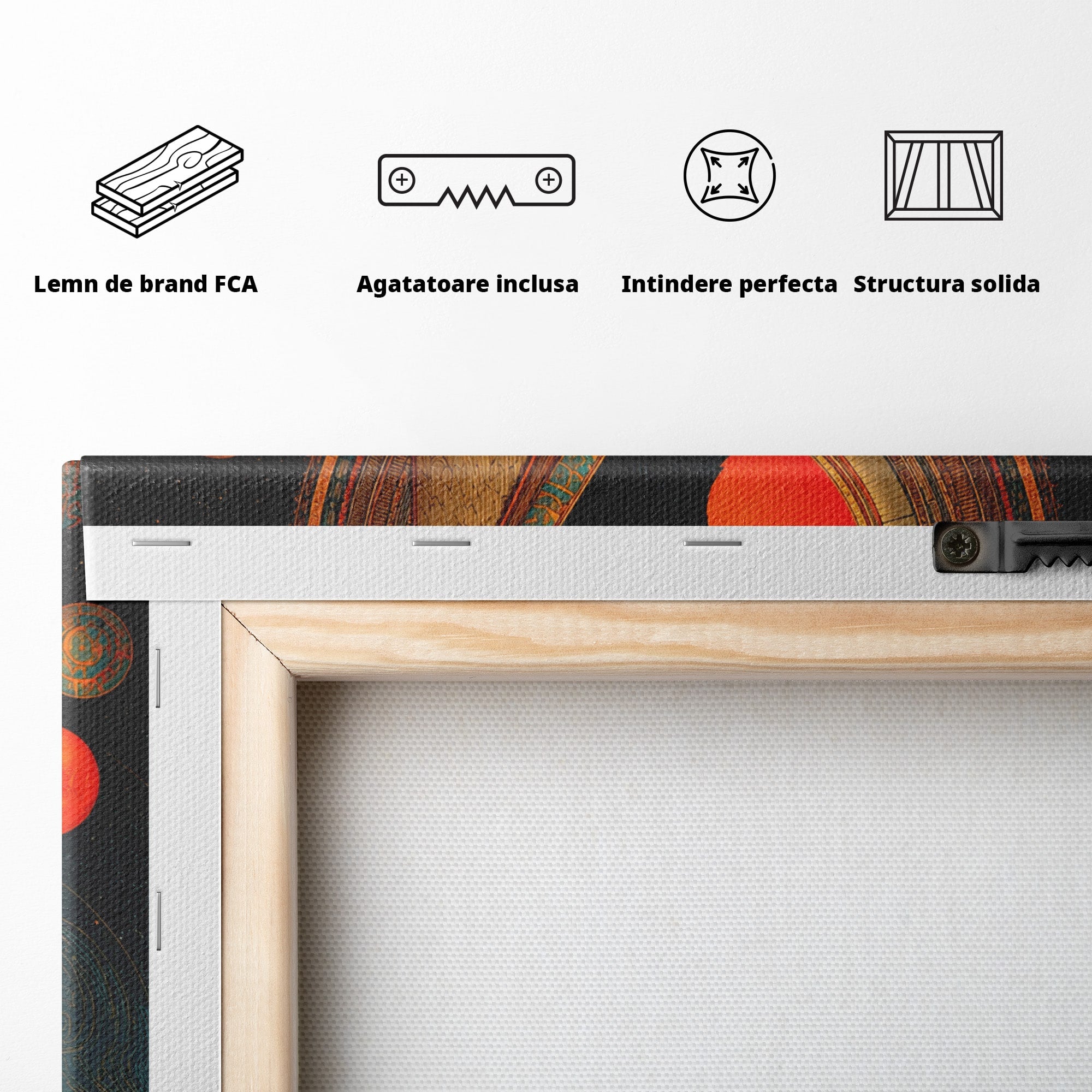 Tablou Canvas Premium LuxCanva® T1034, Vasul Zeilor Egipteni, Egipt, Mitologie, Zeitate, Vas, Piramide, Living, Culori Vibrante